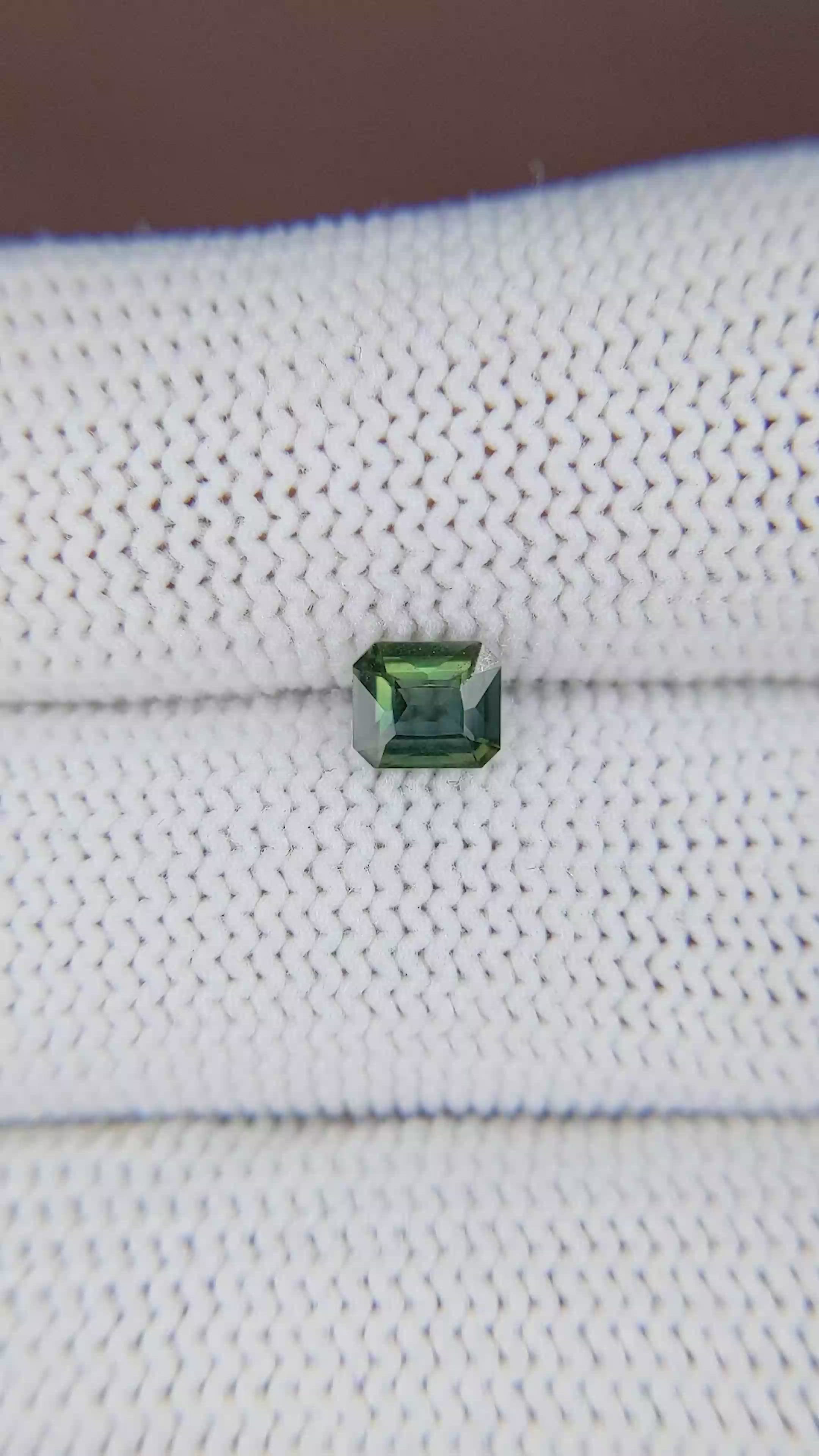 0.56 Ct. Bluish Green Sapphire from Tanzania Size Video