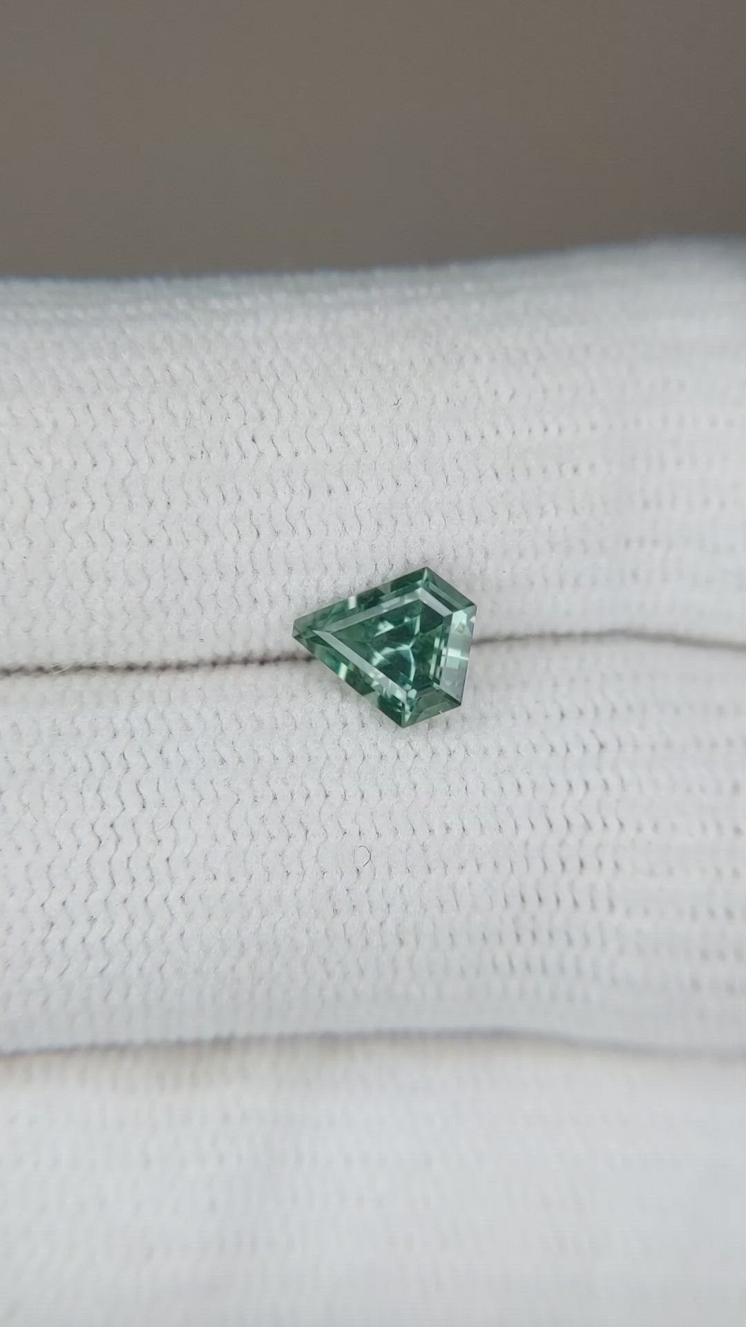 0.87 Ct. Bluish Green Sapphire from Montana Size Video