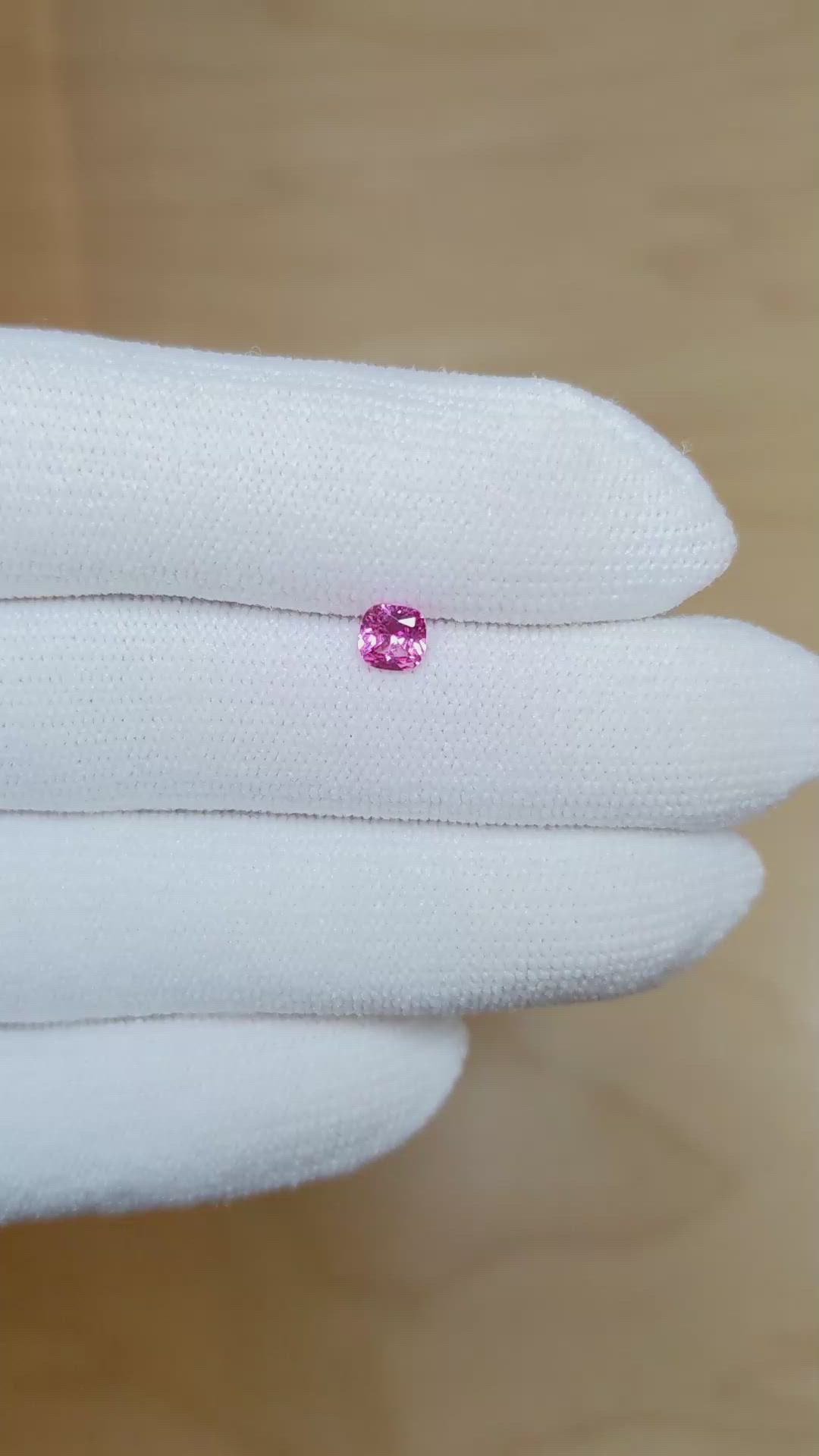 0.49 Ct. Pink Sapphire from Ceylon (Sri Lanka) Size Video
