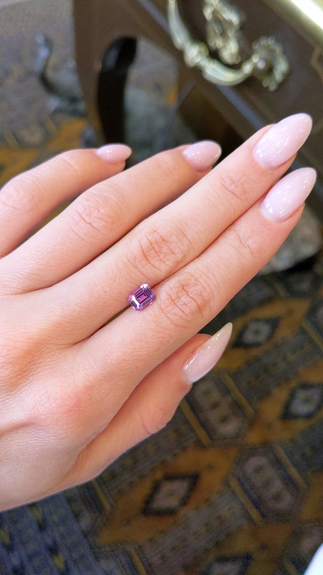 1.19 Ct. Purple Sapphire from Ceylon (Sri Lanka) Size Video