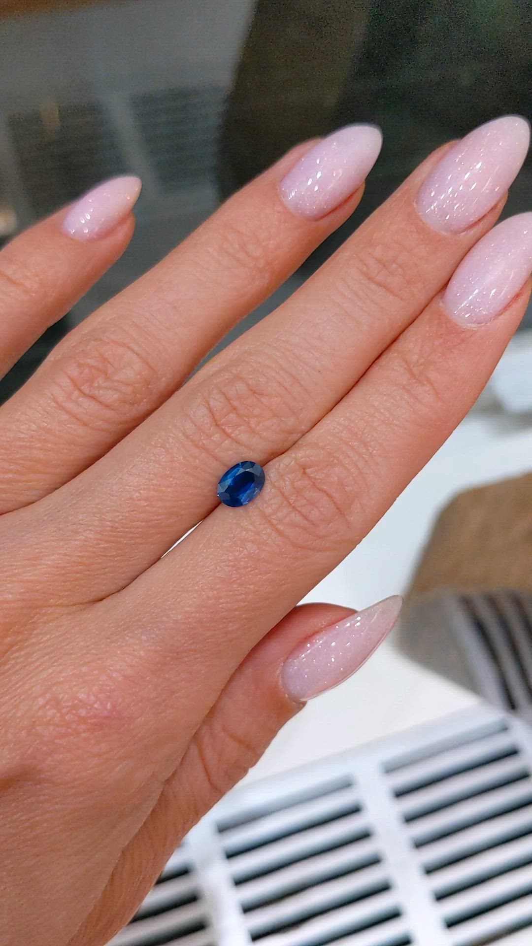 0.79 Ct. Blue Sapphire from Ceylon (Sri Lanka) Size Video