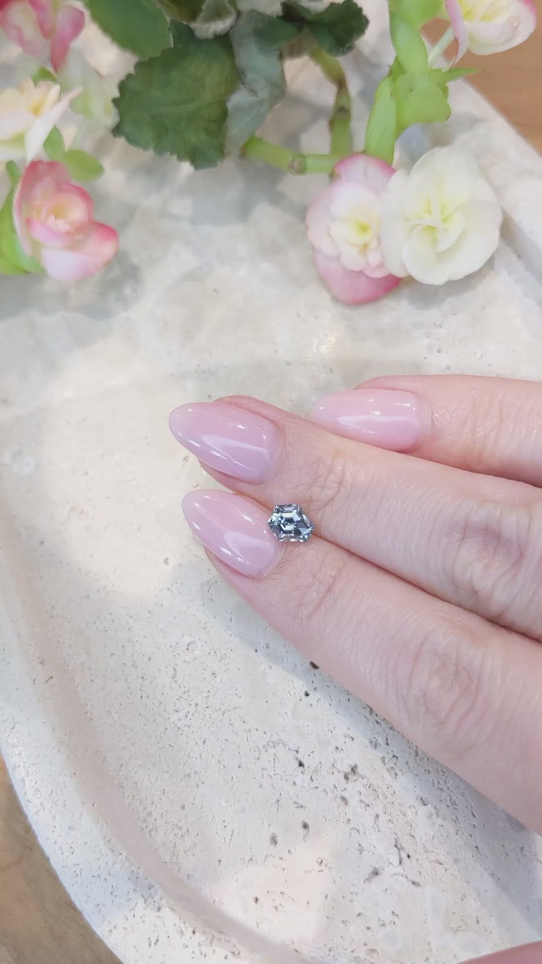 0.97 Ct. Bluish Grey Sapphire from Montana Size Video