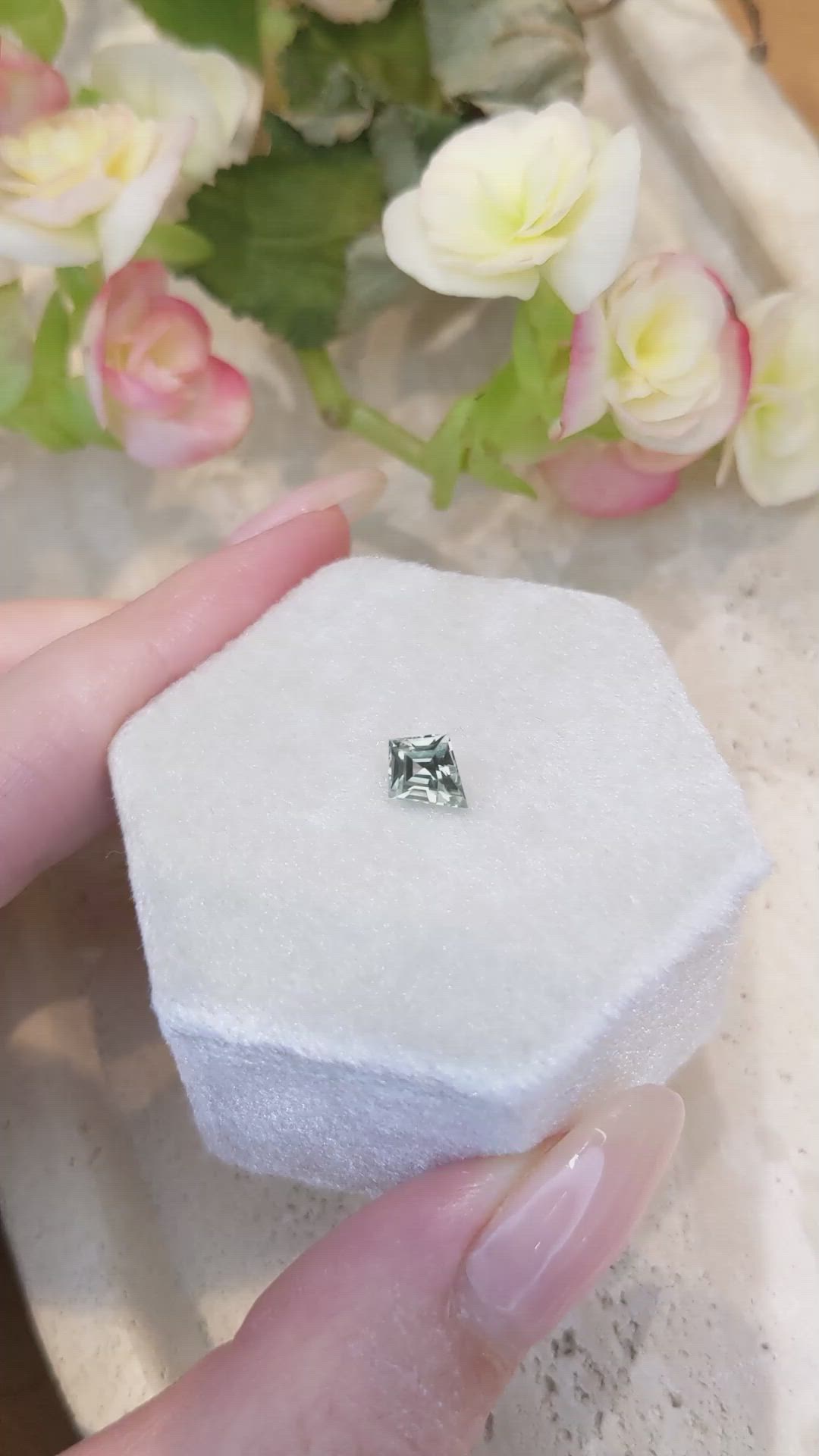 0.97 Ct. Green Sapphire from Montana Size Video