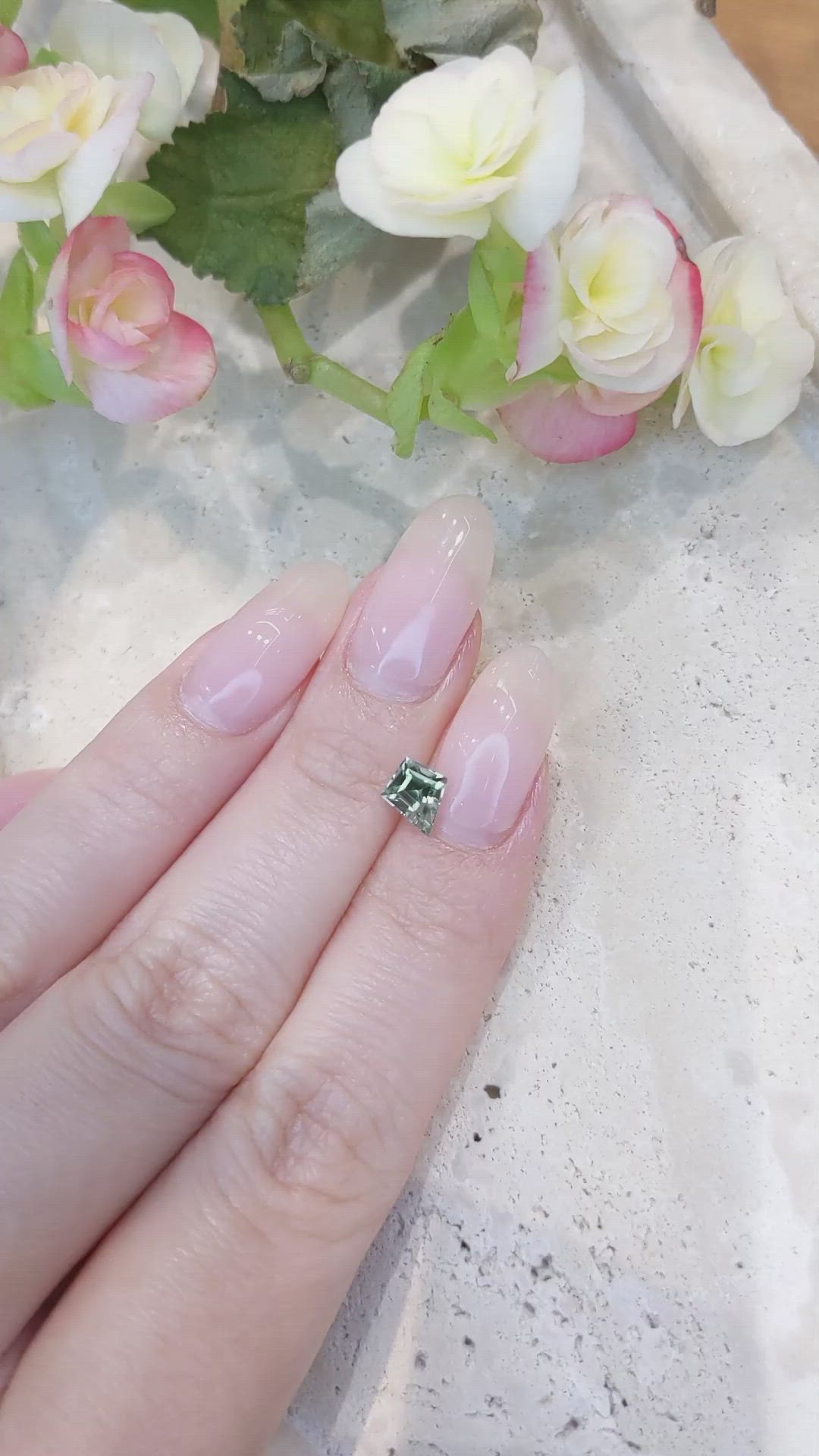 0.97 Ct. Green Sapphire from Montana Size Video
