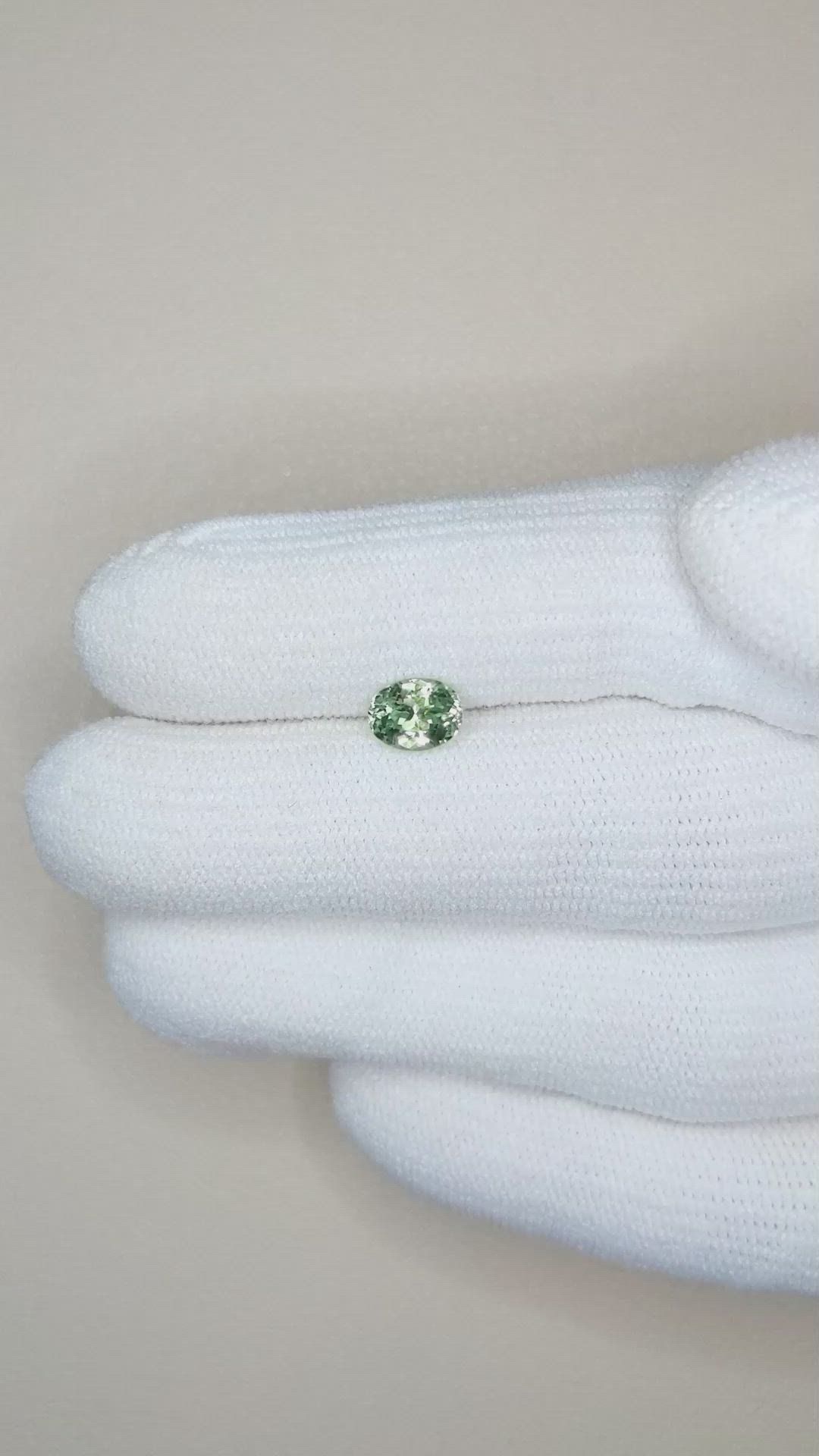1.01 Ct. Green Sapphire from Montana Size Video