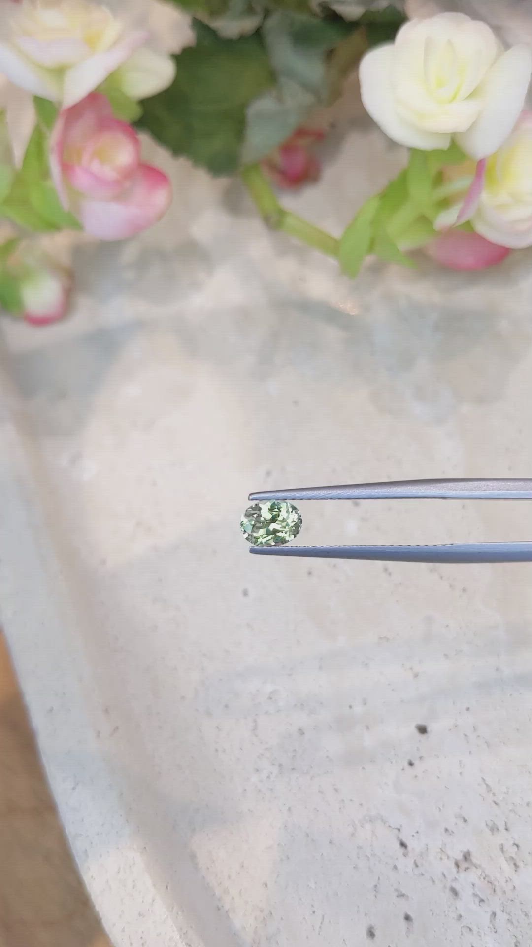 1.01 Ct. Green Sapphire from Montana Size Video