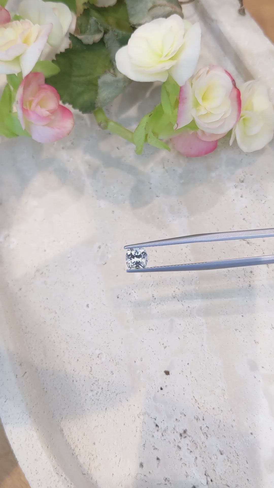 1.05 Ct. White Sapphire from Montana Size Video
