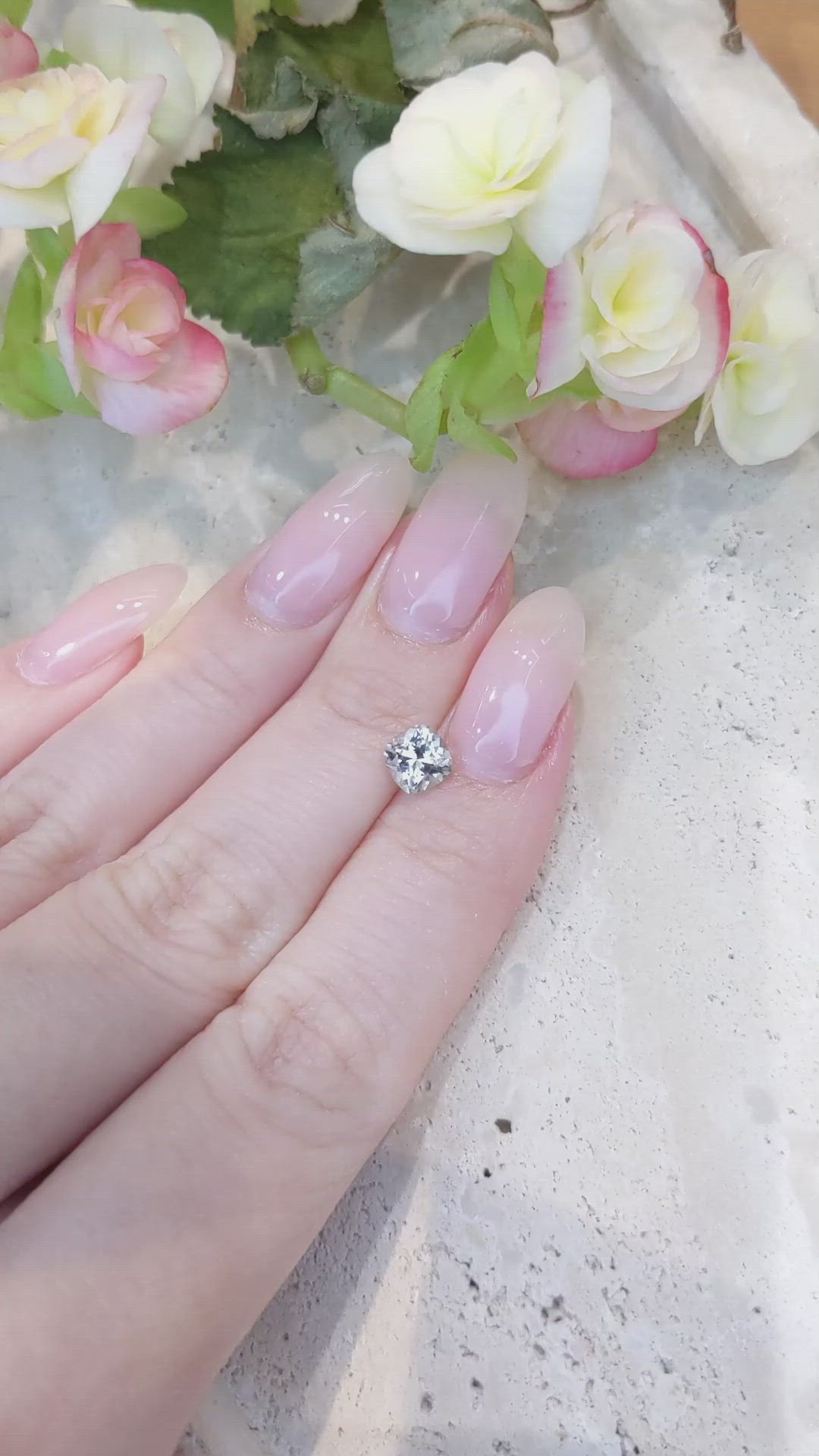 1.05 Ct. White Sapphire from Montana Size Video