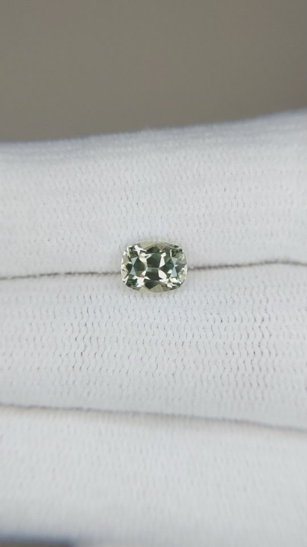 1.05 Ct. Yellowish Green Sapphire from Montana Size Video