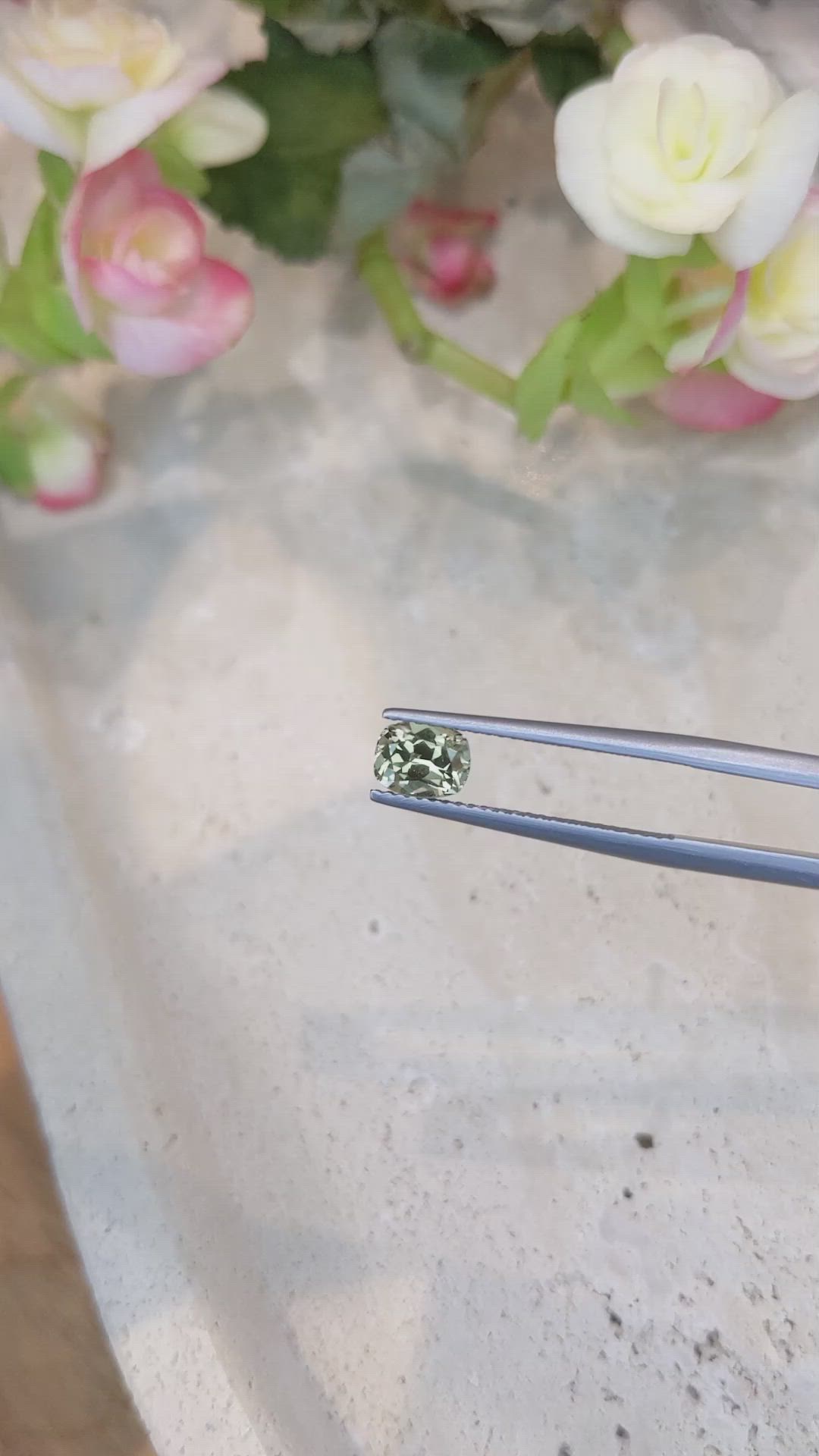 1.05 Ct. Yellowish Green Sapphire from Montana Size Video