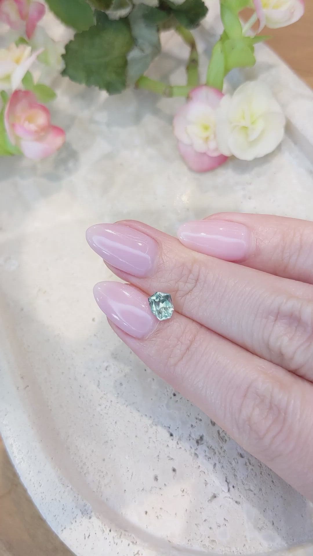1.15 Ct. Bluish Green Sapphire from Montana Size Video