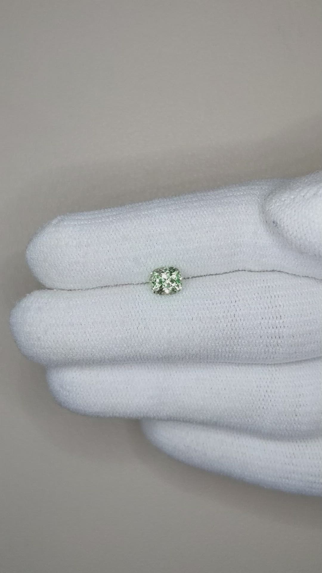 0.90 Ct. Green Sapphire from Montana Size Video
