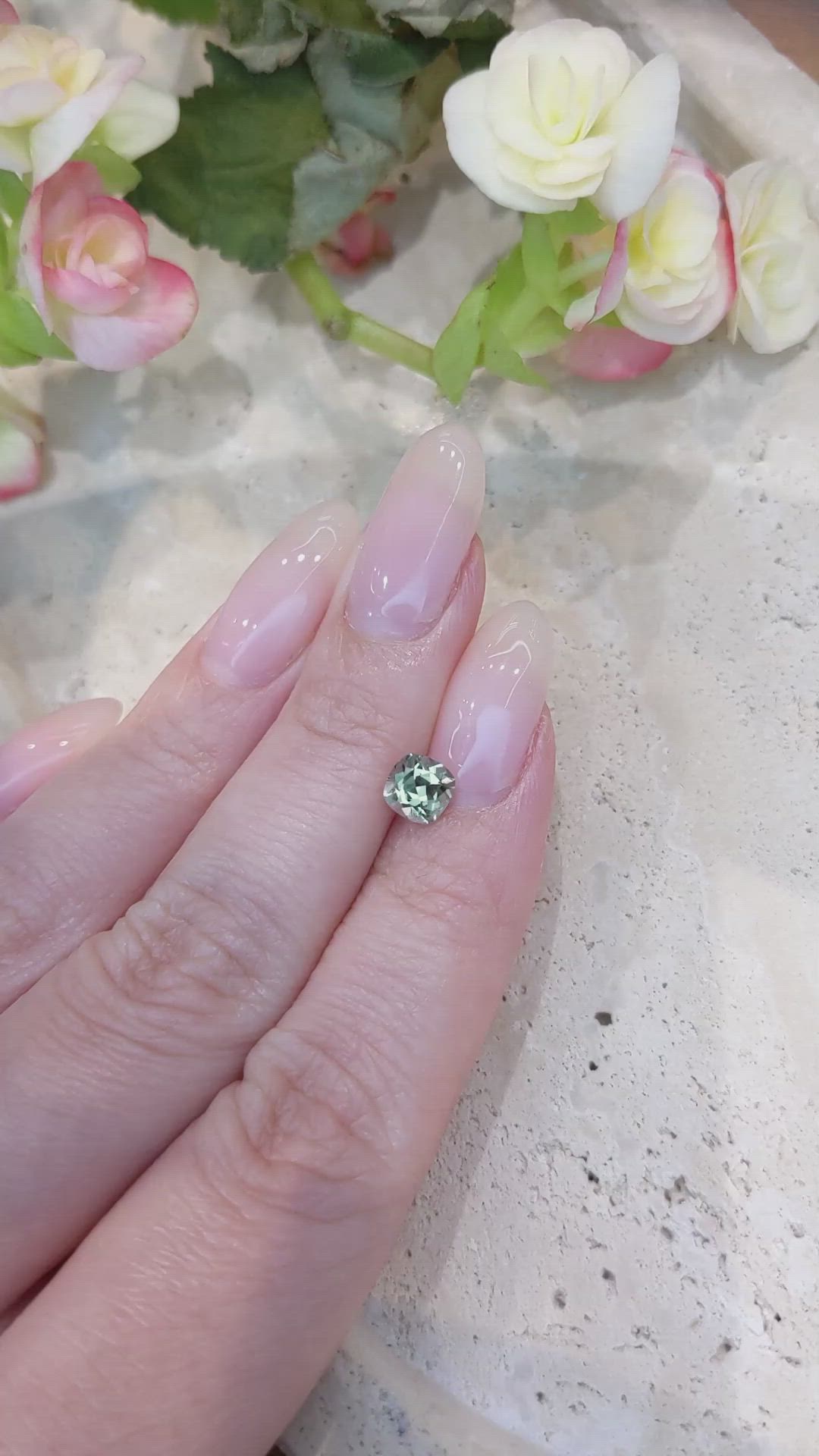 1.00 Ct. Green Sapphire from Montana Size Video