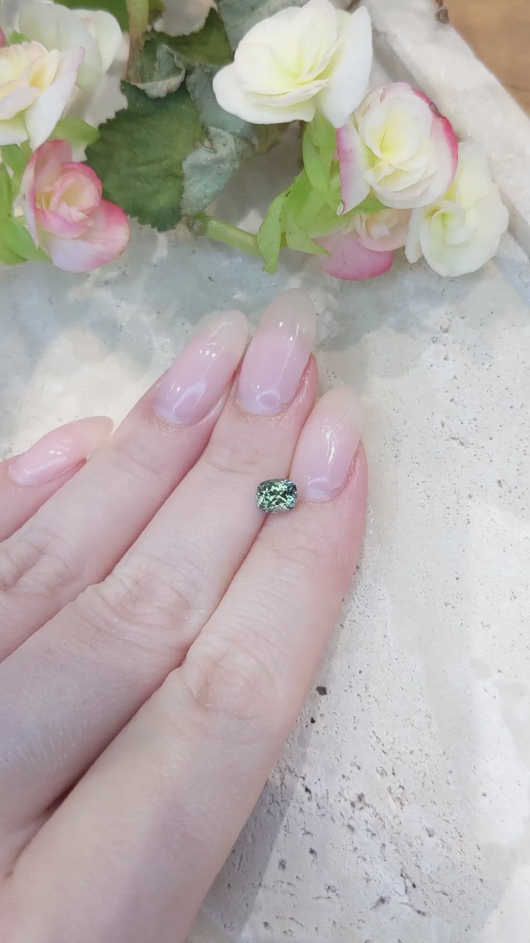 1.05 Ct. Green Sapphire from Montana Size Video