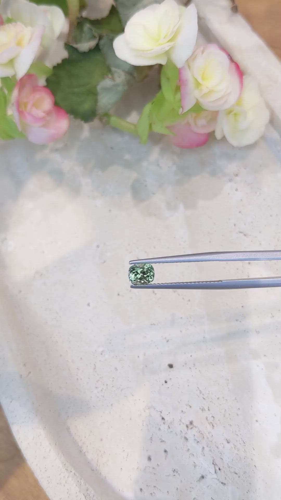 1.05 Ct. Green Sapphire from Montana Size Video