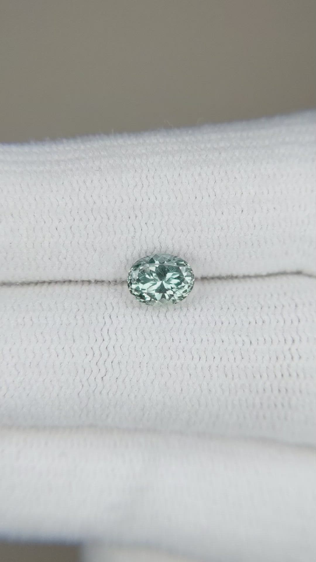 1.00 Ct. Bluish Green Sapphire from Montana Size Video