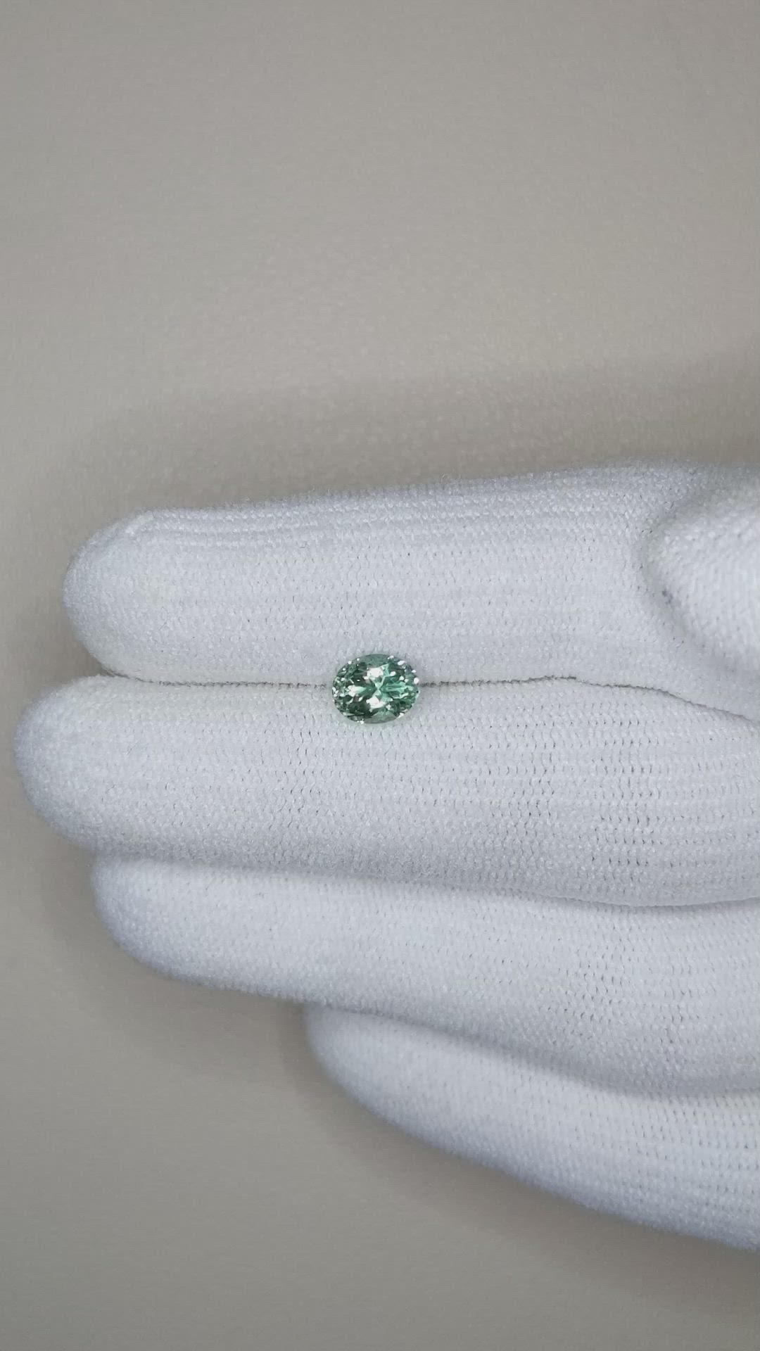 1.00 Ct. Bluish Green Sapphire from Montana Size Video