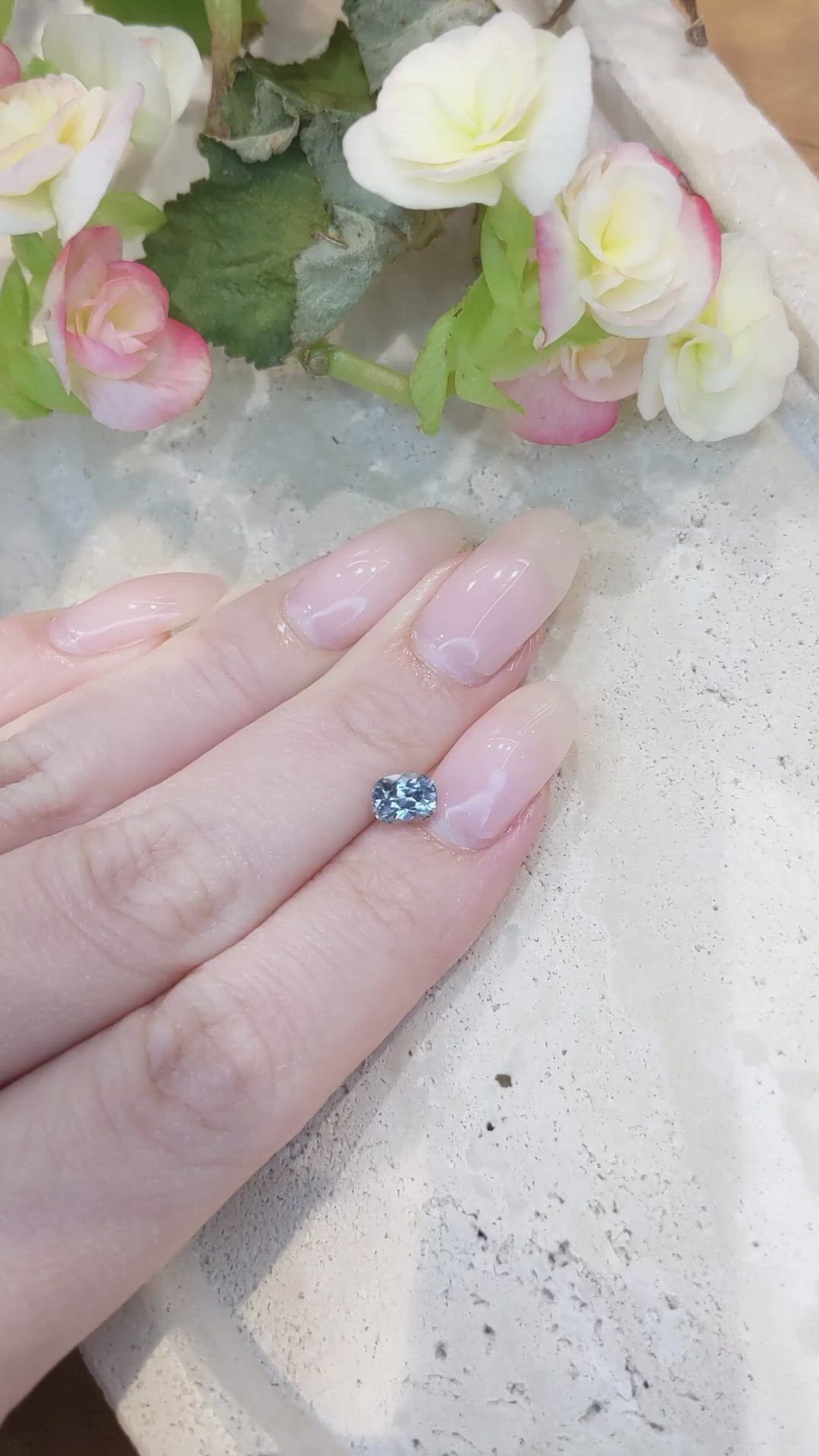 1.01 Ct. Greyish Blue Sapphire from Montana Size Video
