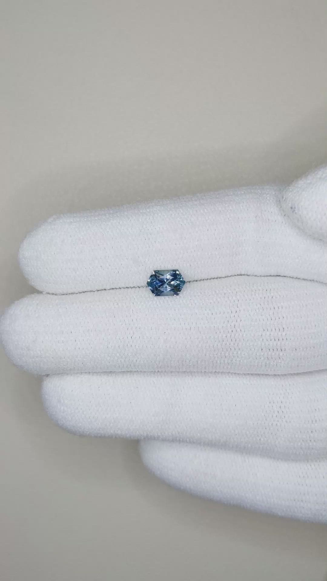 0.62 Ct. Greenish Blue Sapphire from Montana Size Video