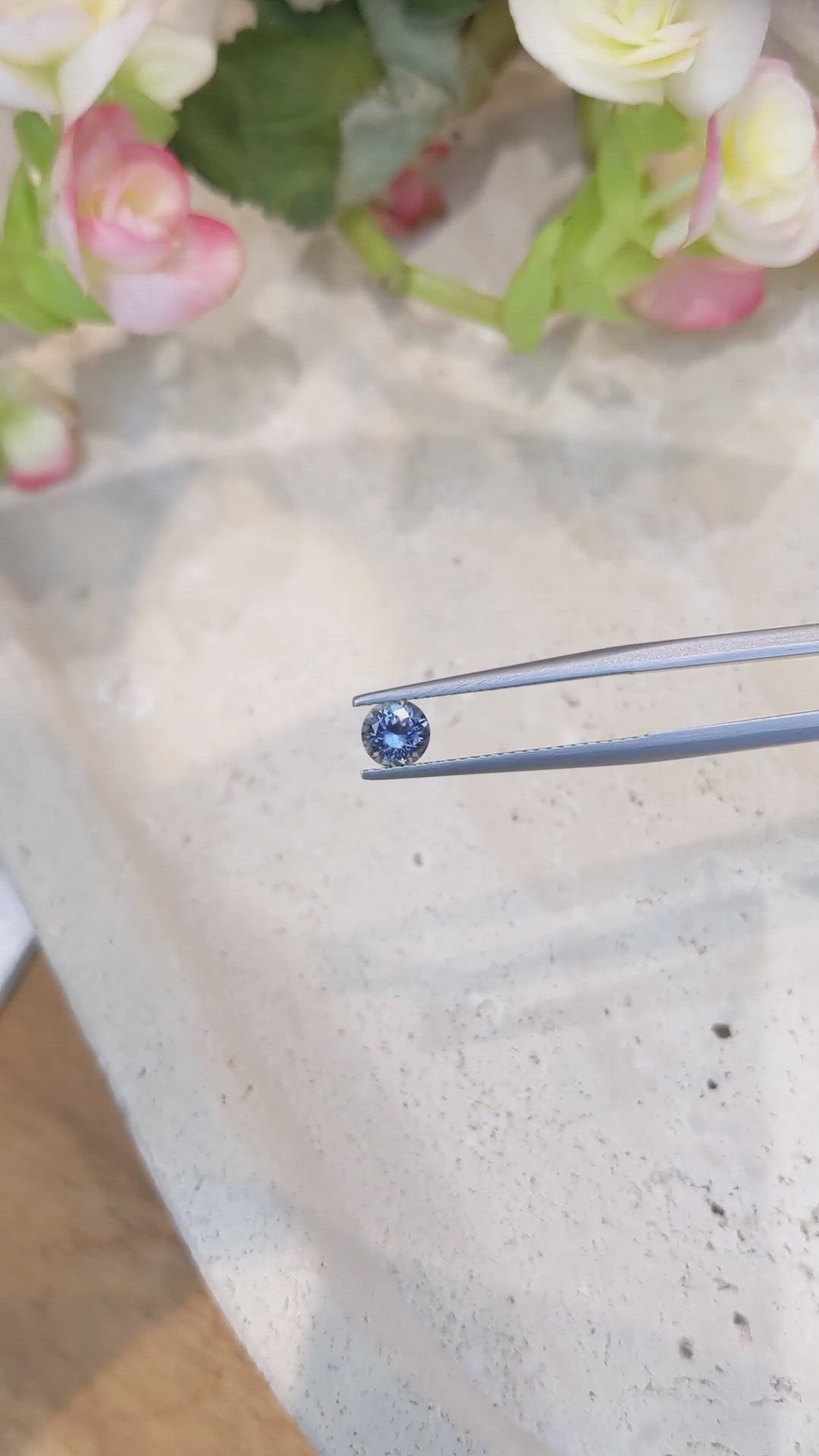 0.64 Ct. Greyish Blue Sapphire from Montana Size Video
