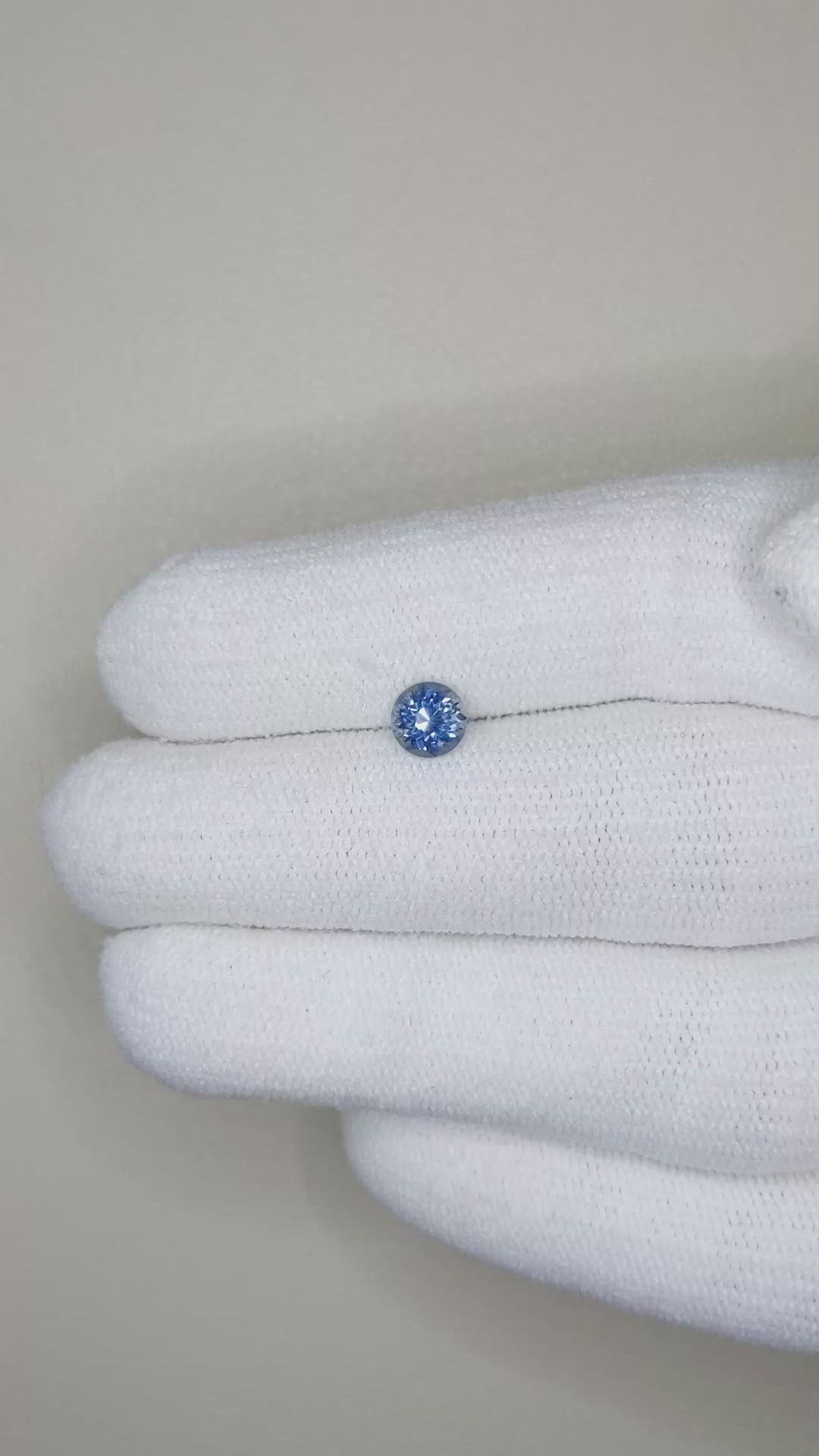 0.64 Ct. Greyish Blue Sapphire from Montana Size Video