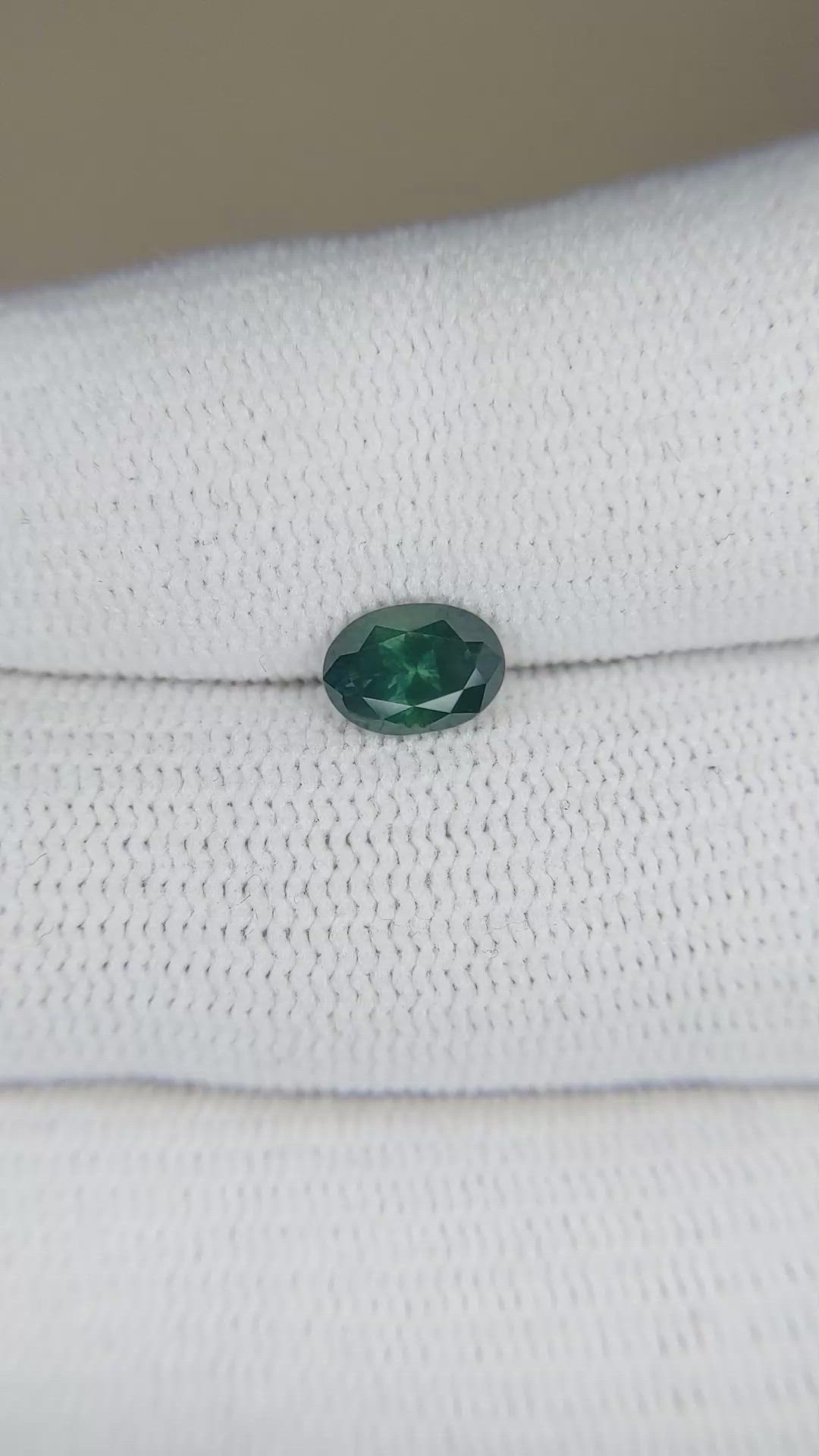 0.82 Ct. Green Sapphire from Montana Size Video