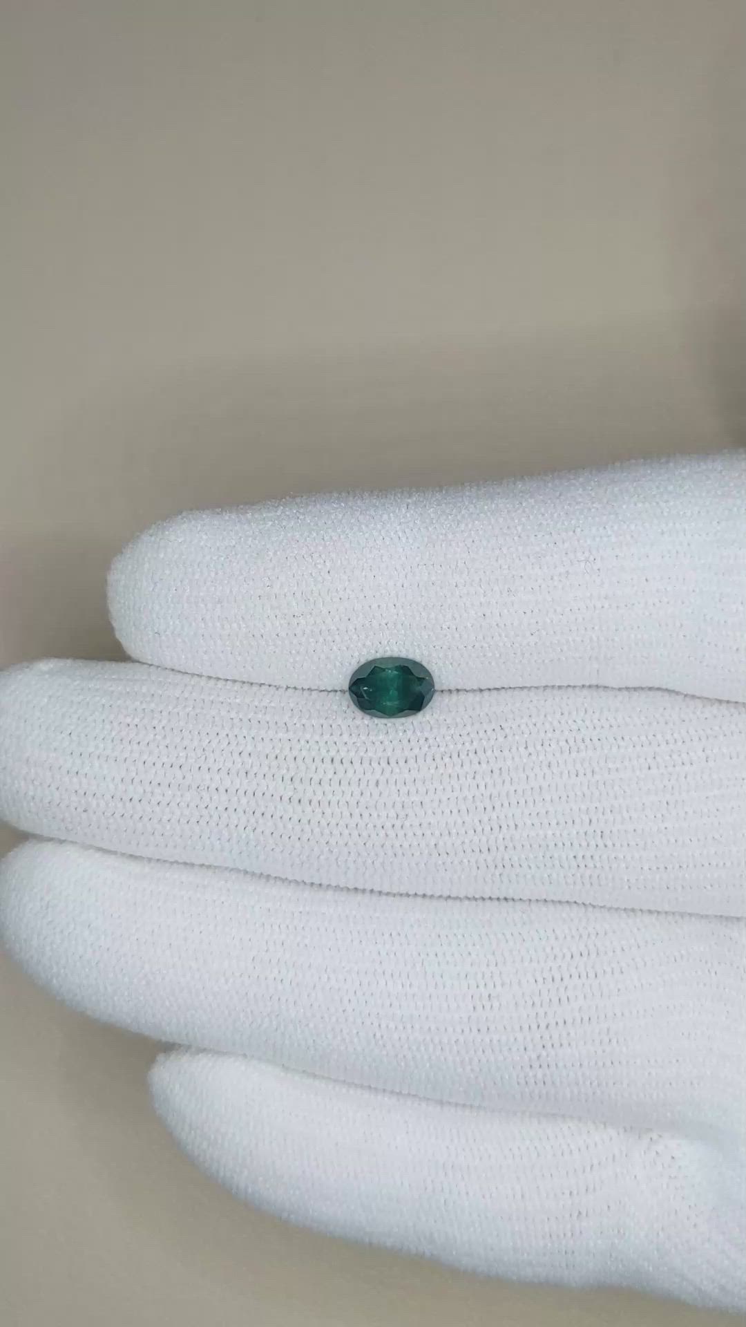 0.82 Ct. Green Sapphire from Montana Size Video
