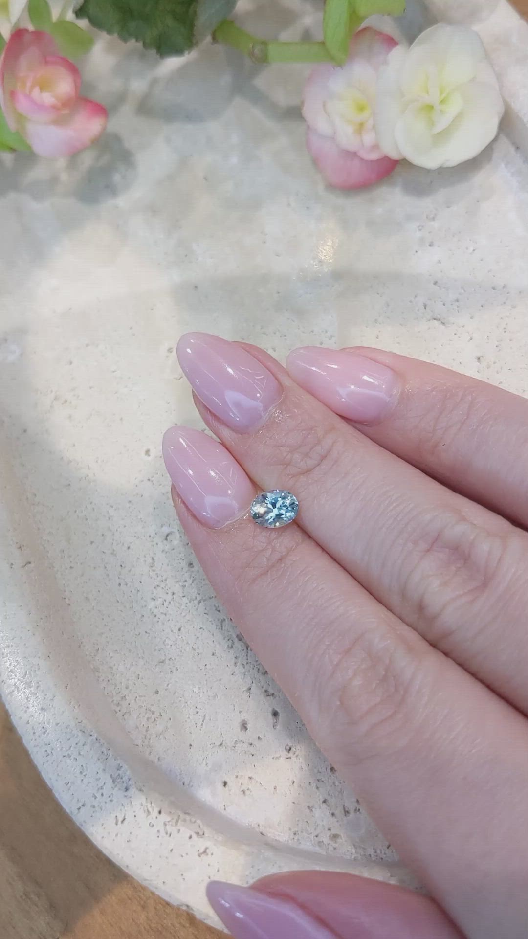 0.87 Ct. Blue Sapphire from Montana Size Video