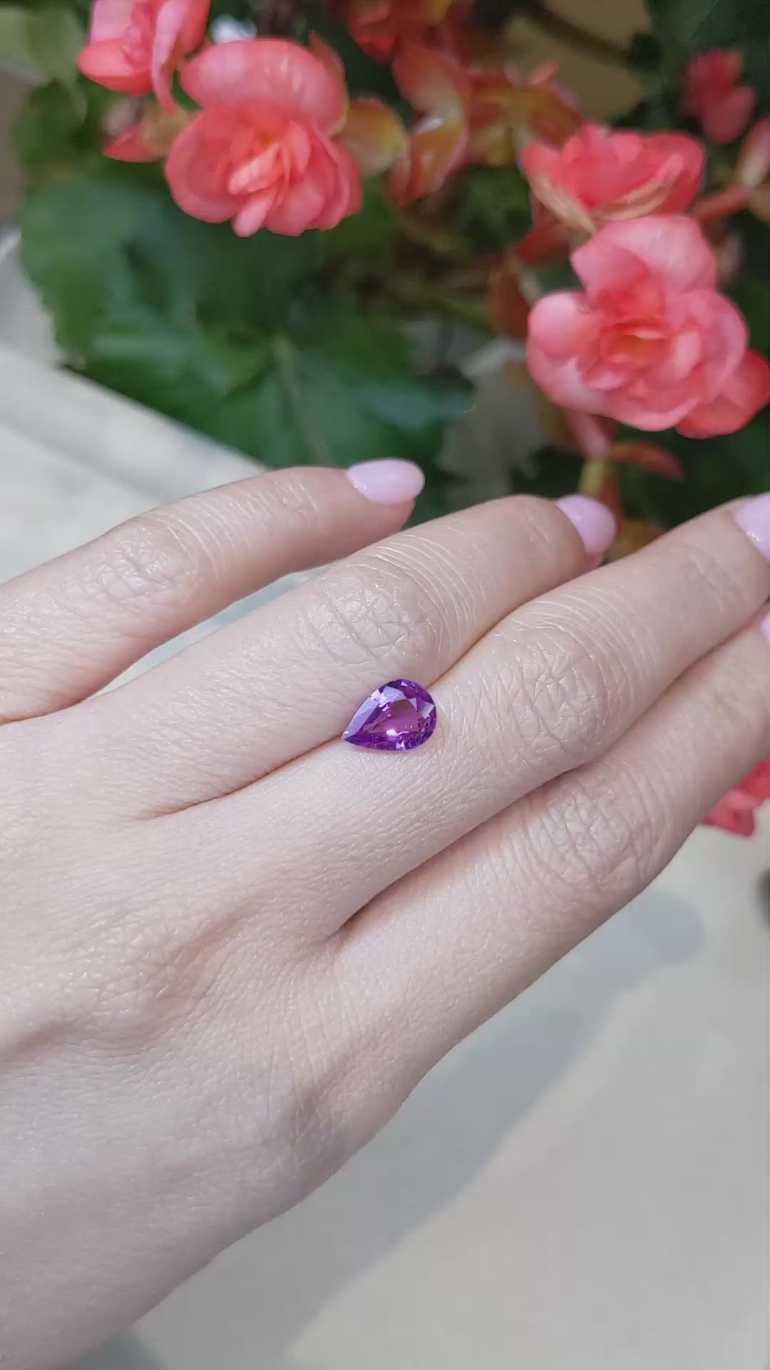 1.58 Ct. Purple Sapphire from Ceylon (Sri Lanka) Size Video