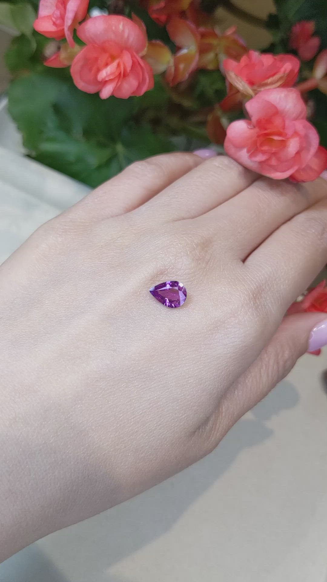 1.58 Ct. Purple Sapphire from Ceylon (Sri Lanka) Size Video