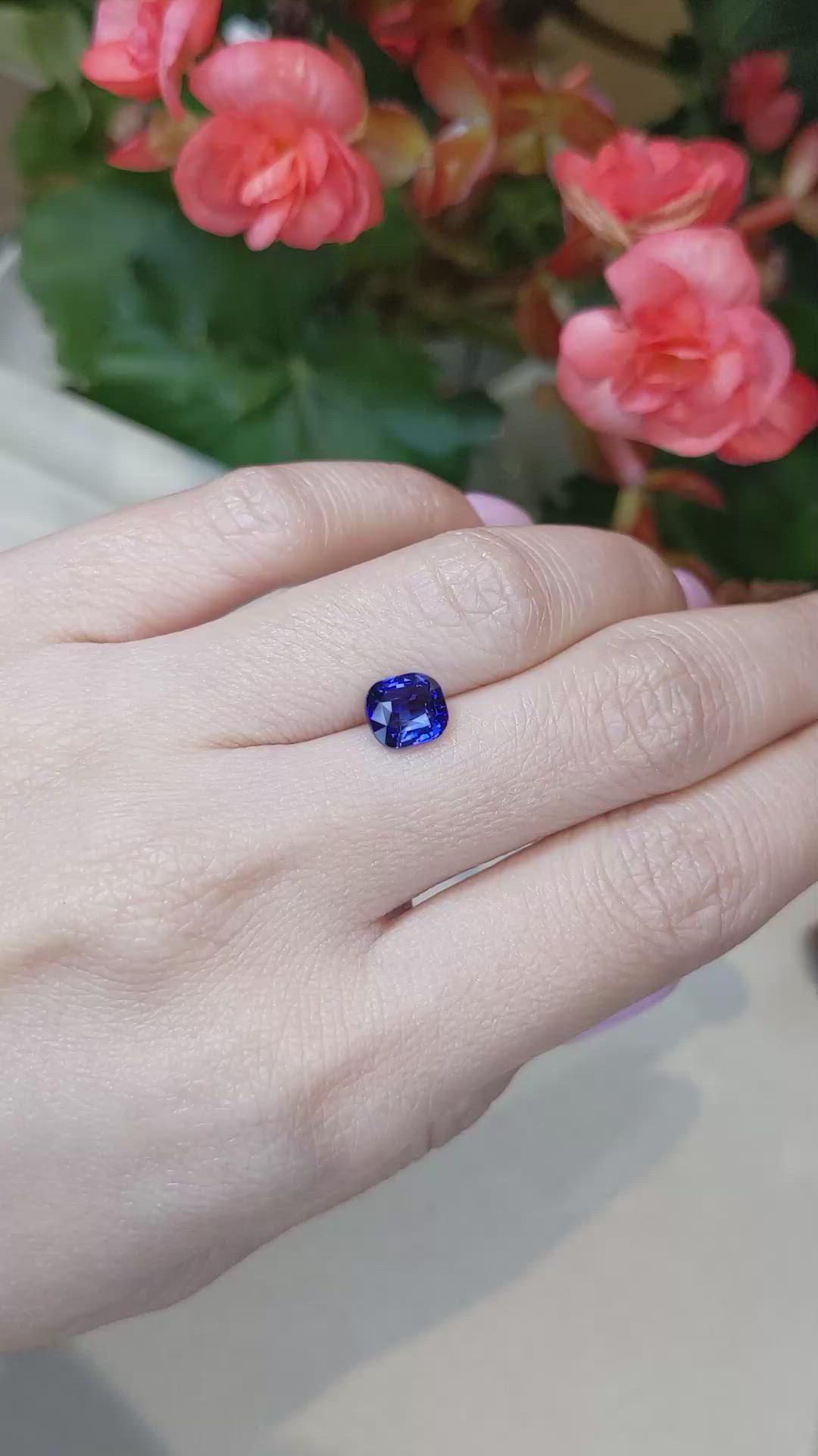 2.02 Ct. Blue Sapphire from Ceylon (Sri Lanka) Size Video