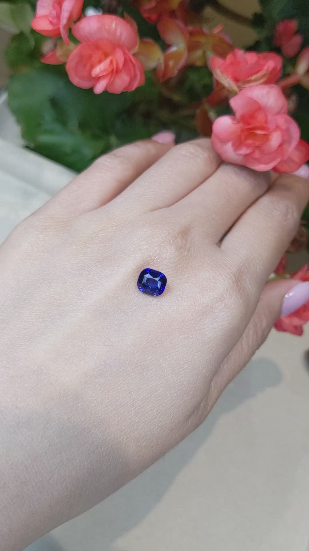 2.02 Ct. Blue Sapphire from Ceylon (Sri Lanka) Size Video