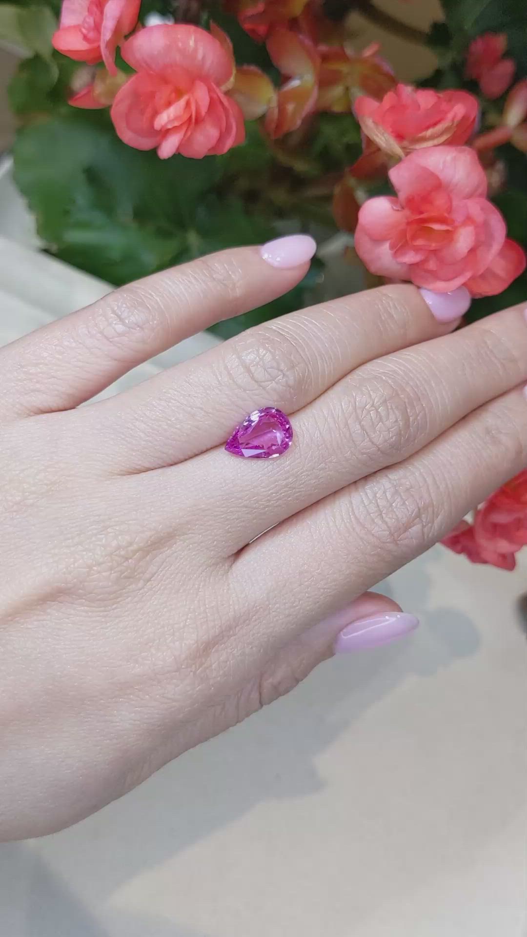 2.55 Ct. Pink Sapphire from Ceylon (Sri Lanka) Size Video