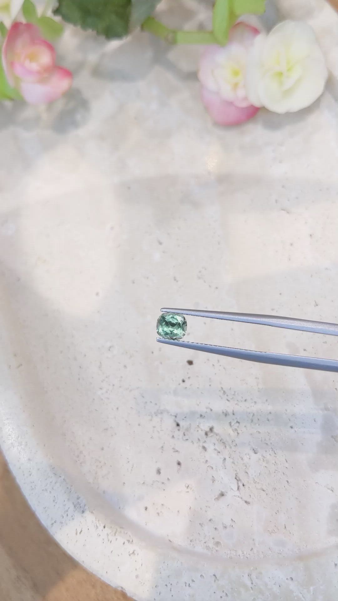 0.87 Ct. Bluish Green Sapphire from Montana Size Video