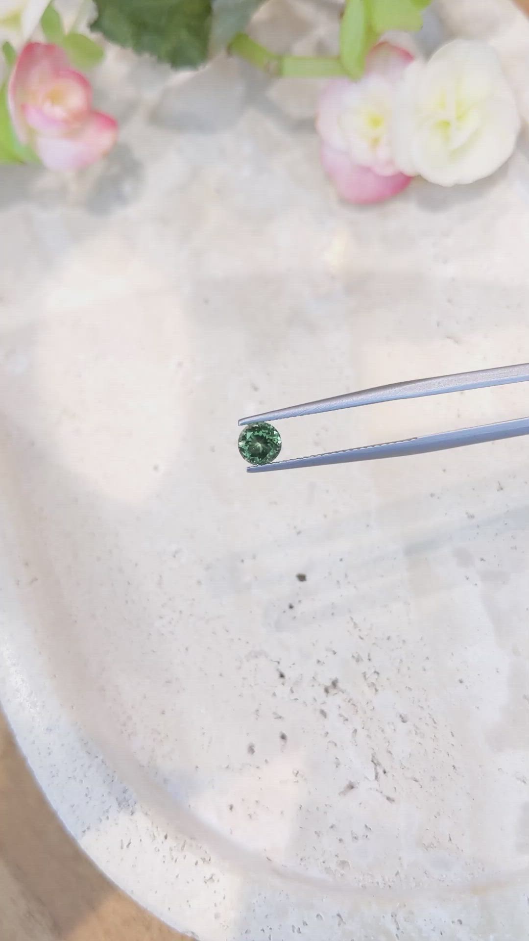 0.91 Ct. Green Sapphire from Montana Size Video