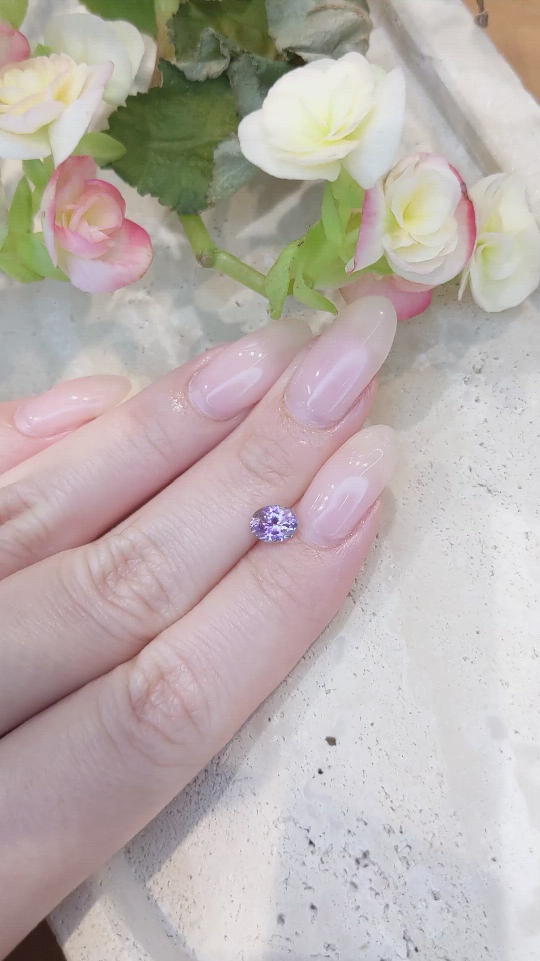 0.91 Ct. Purple Sapphire from Montana Size Video