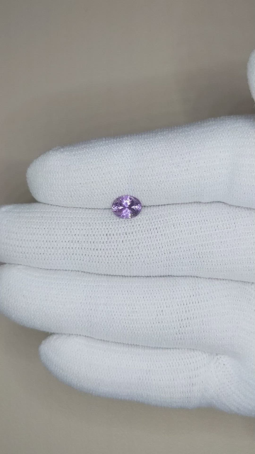 0.91 Ct. Purple Sapphire from Montana Size Video