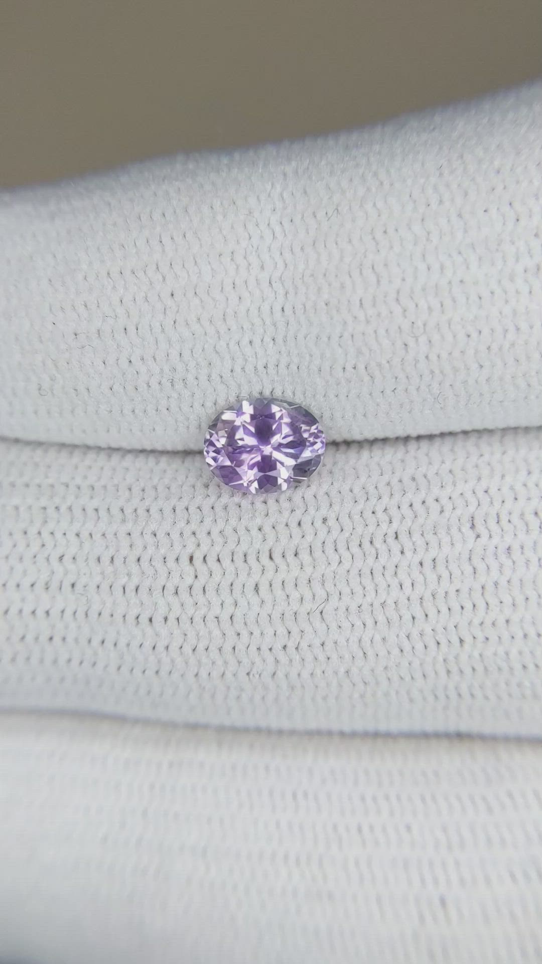 0.91 Ct. Purple Sapphire from Montana Size Video