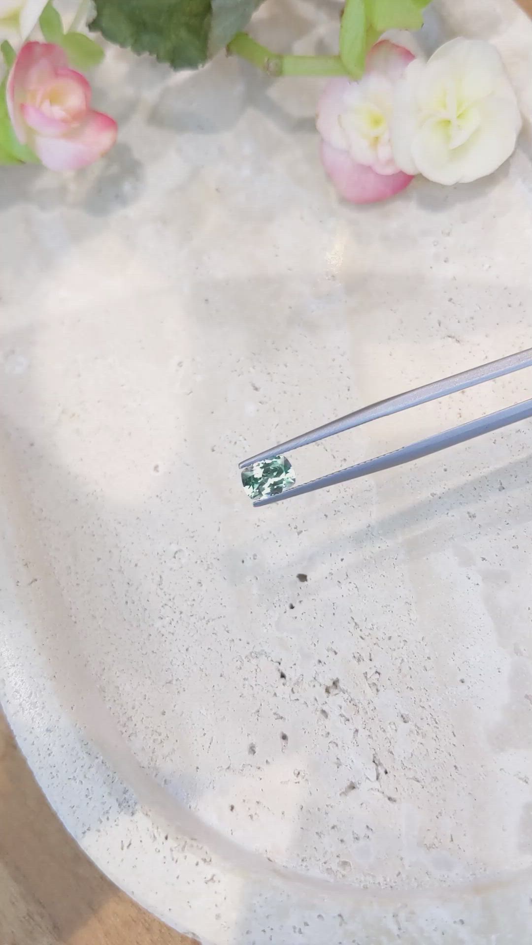 0.92 Ct. Green Sapphire from Montana Size Video