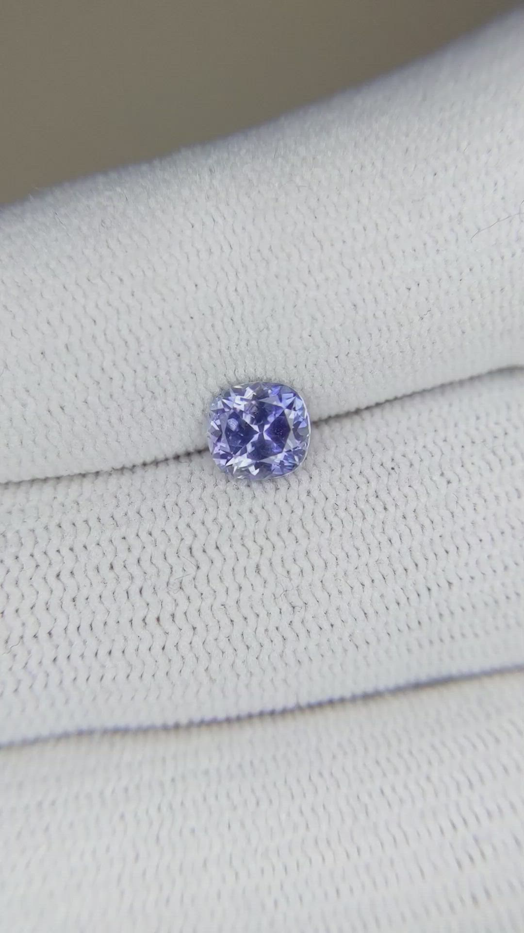 0.92 Ct. Bluish Purple Sapphire from Montana Size Video