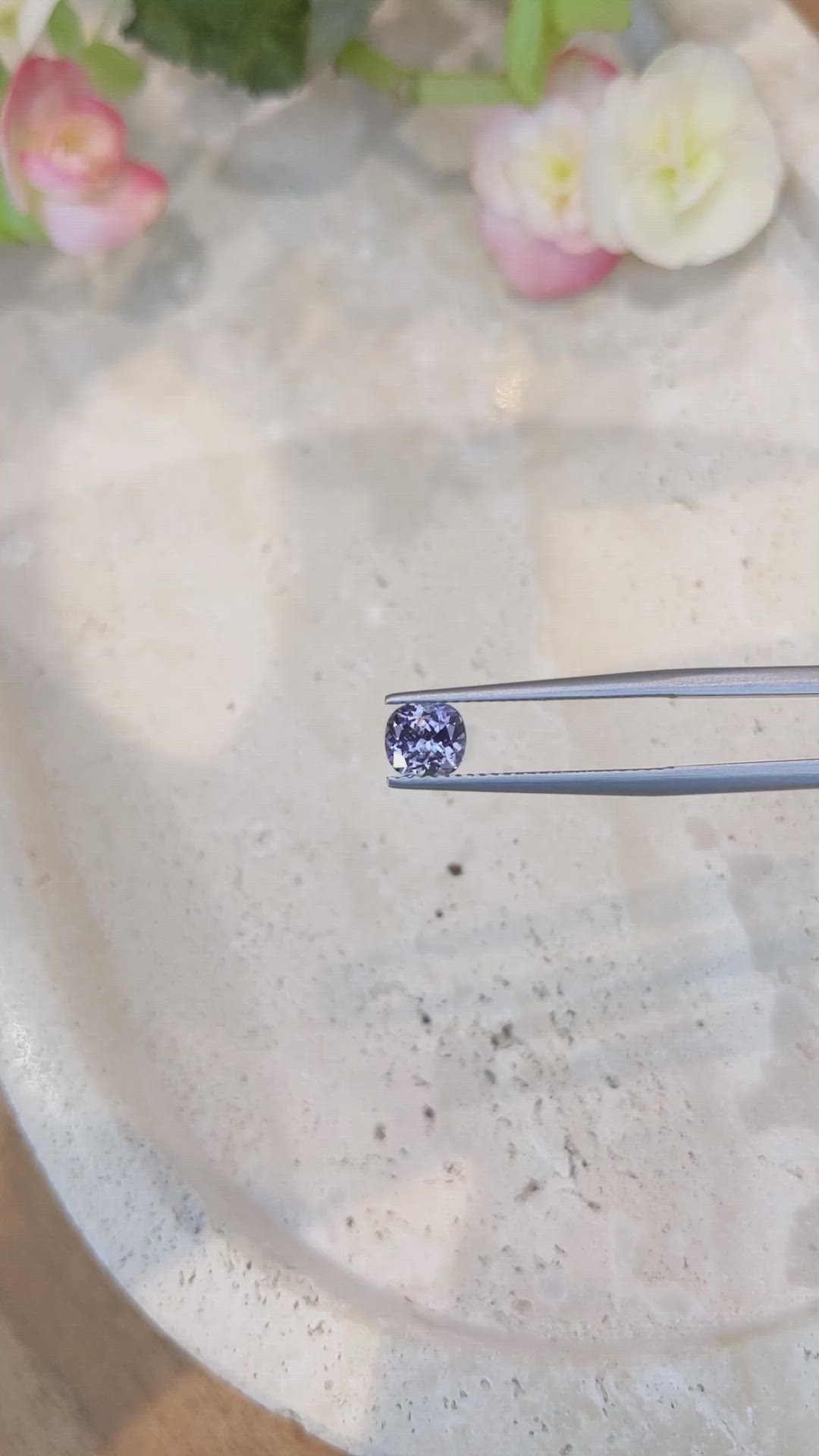 0.92 Ct. Bluish Purple Sapphire from Montana Size Video