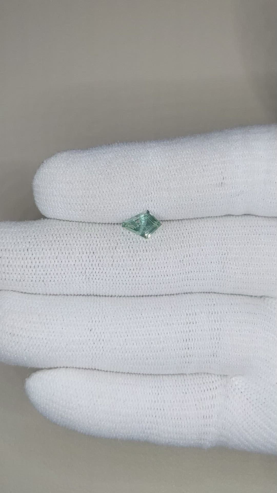 0.93 Ct. Green Sapphire from Montana Size Video