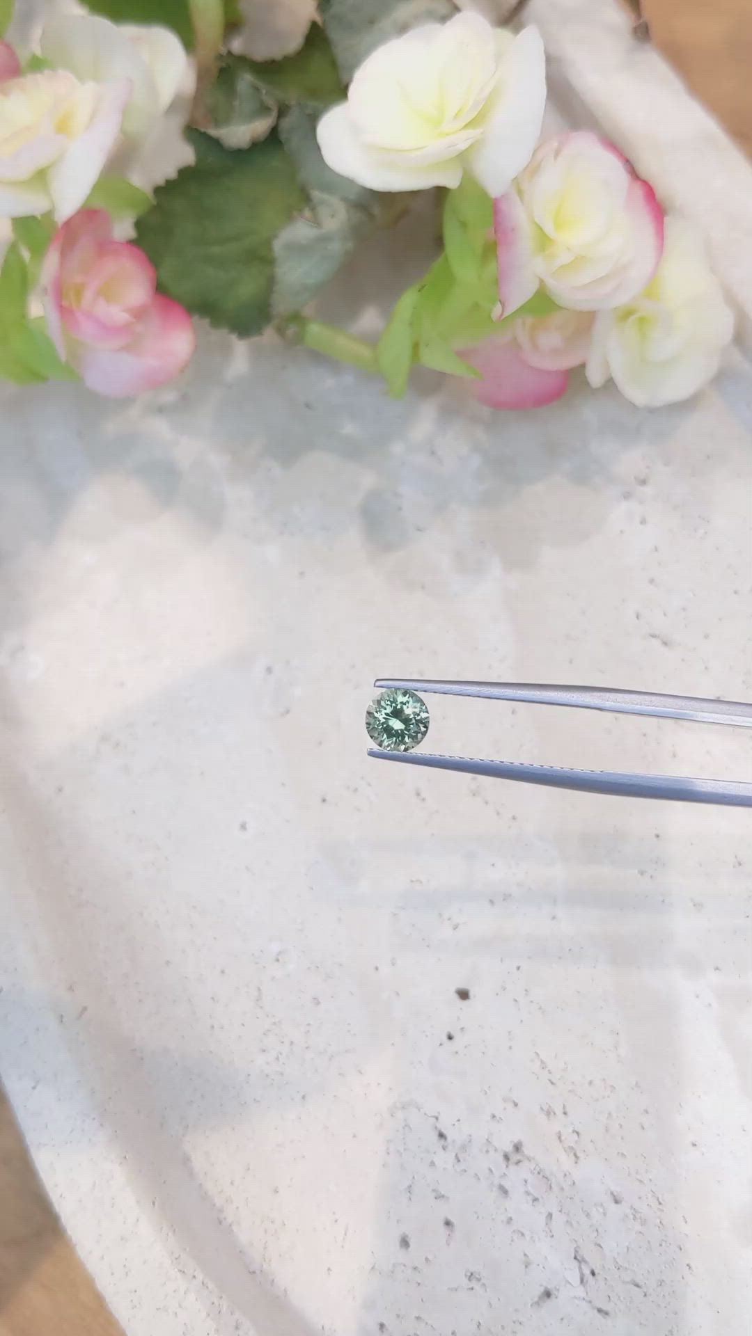 0.93 Ct. Green Sapphire from Montana Size Video