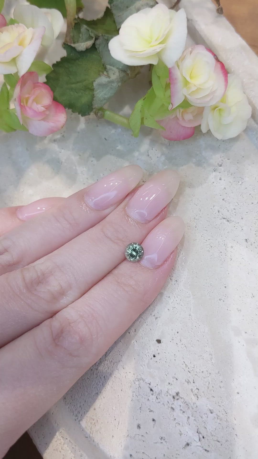 0.93 Ct. Green Sapphire from Montana Size Video
