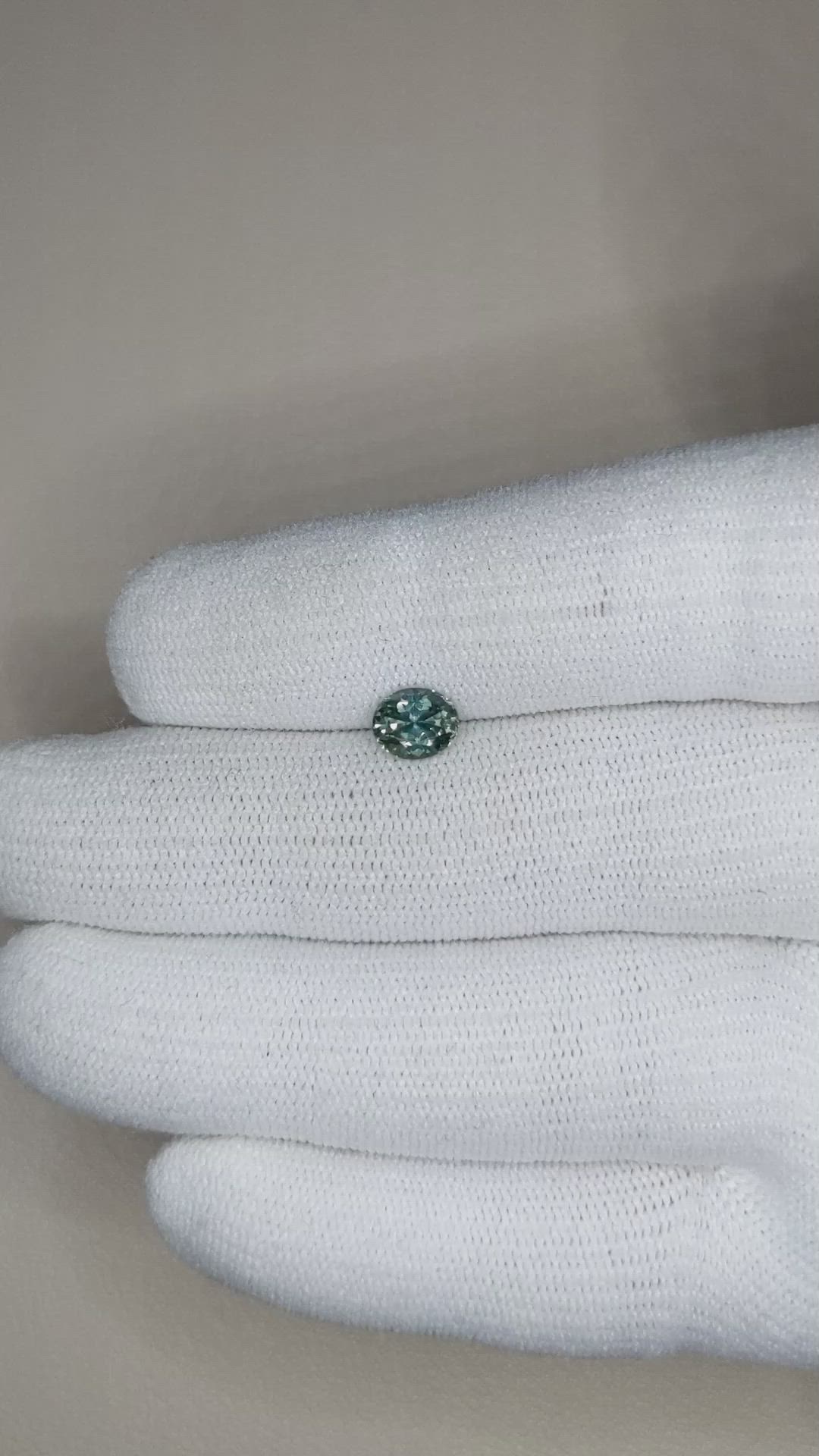 0.93 Ct. Bluish Green Sapphire from Montana Size Video