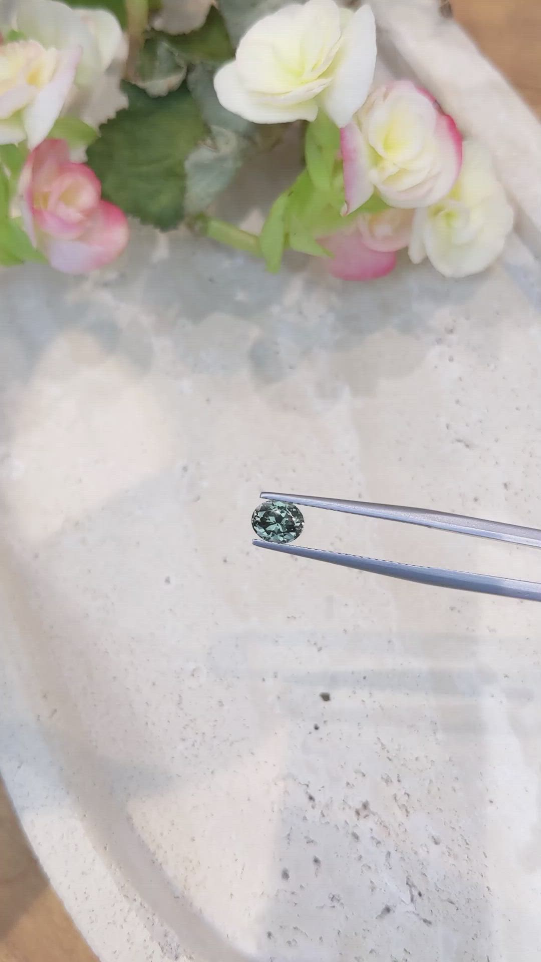 0.93 Ct. Bluish Green Sapphire from Montana Size Video