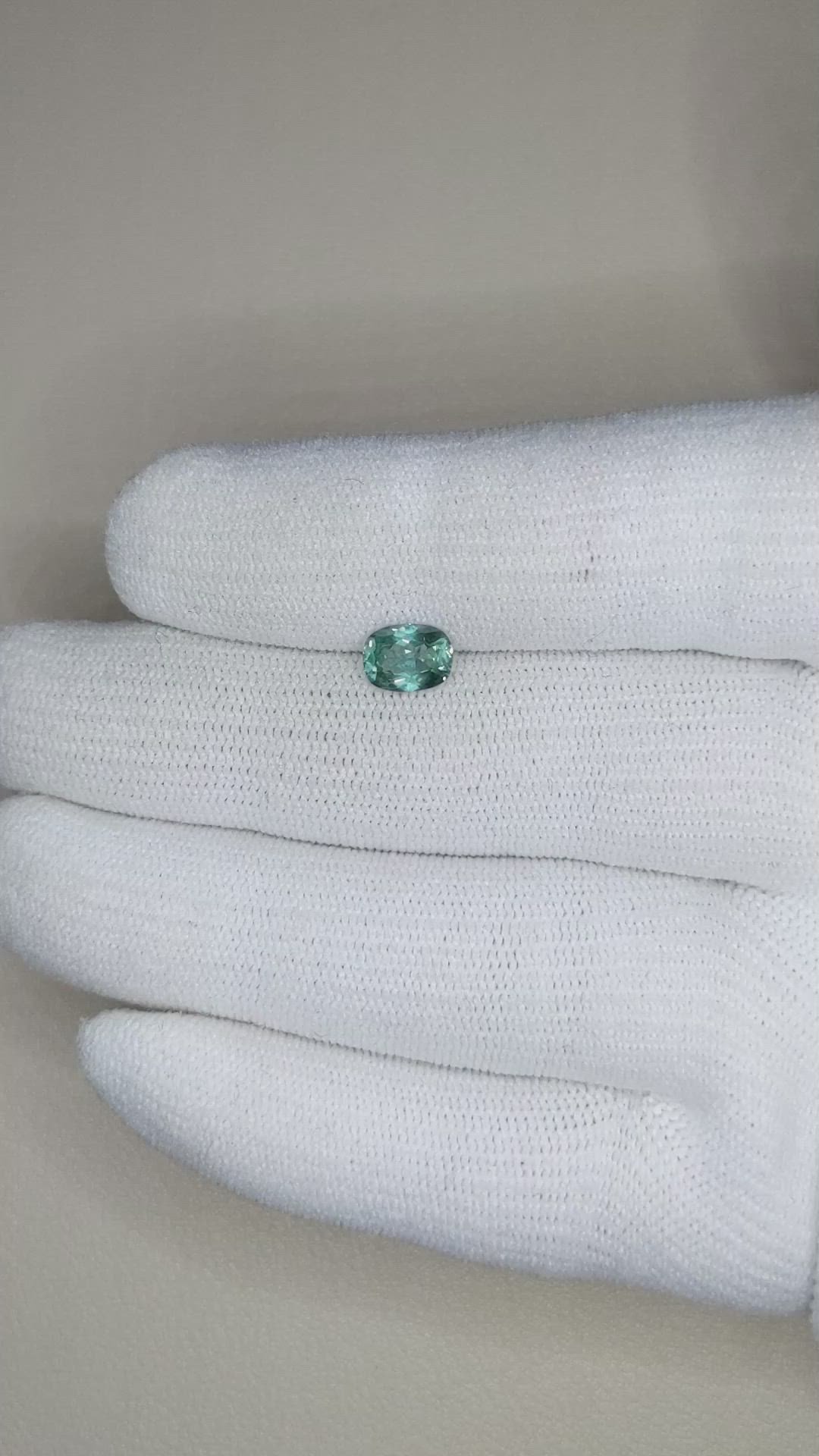 0.94 Ct. Bluish Green Sapphire from Montana Size Video