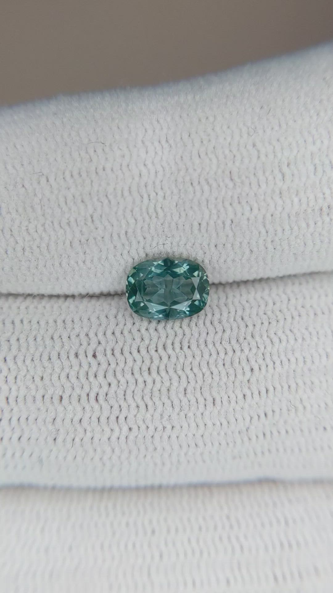 0.94 Ct. Bluish Green Sapphire from Montana Size Video