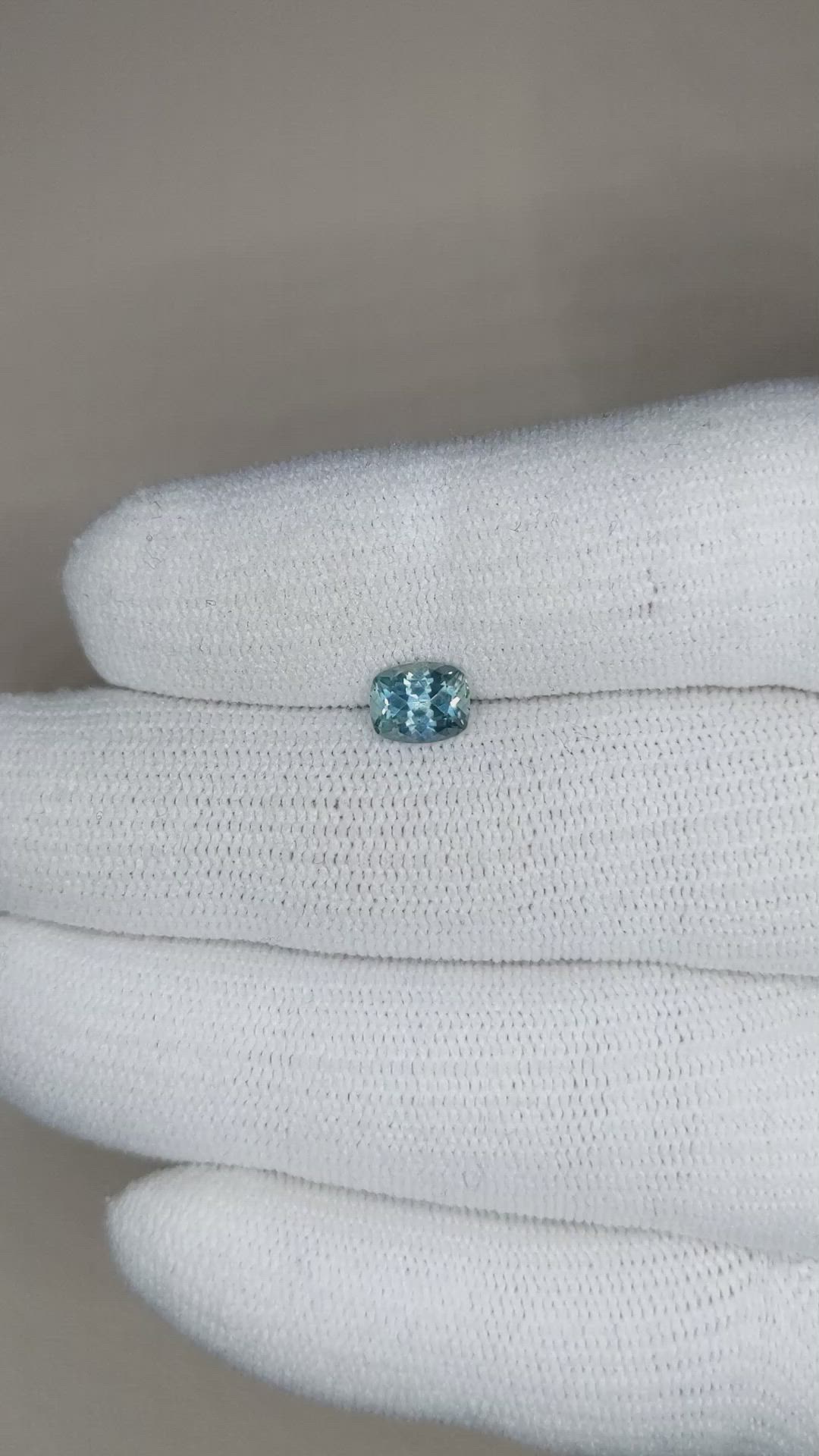 0.95 Ct. Bluish Green Sapphire from Montana Size Video
