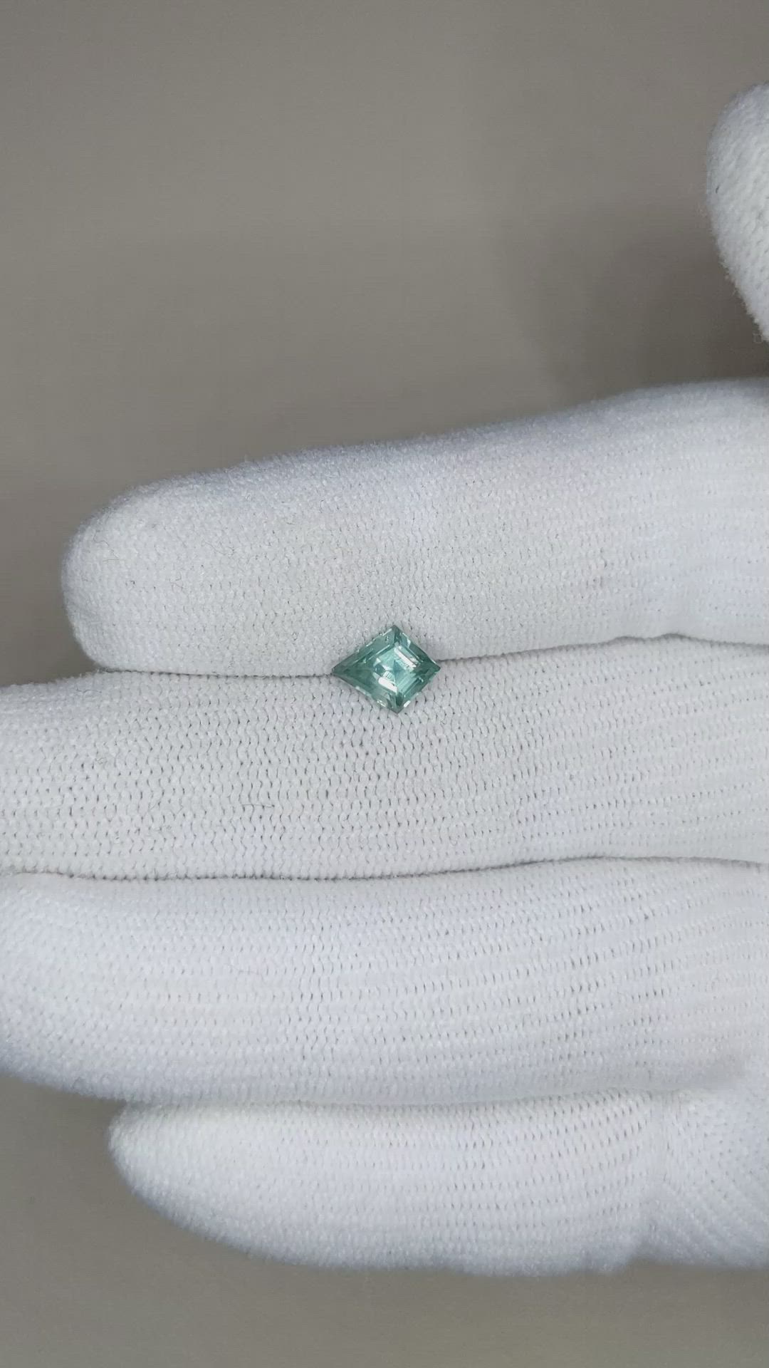 0.97 Ct. Bluish Green Sapphire from Montana Size Video